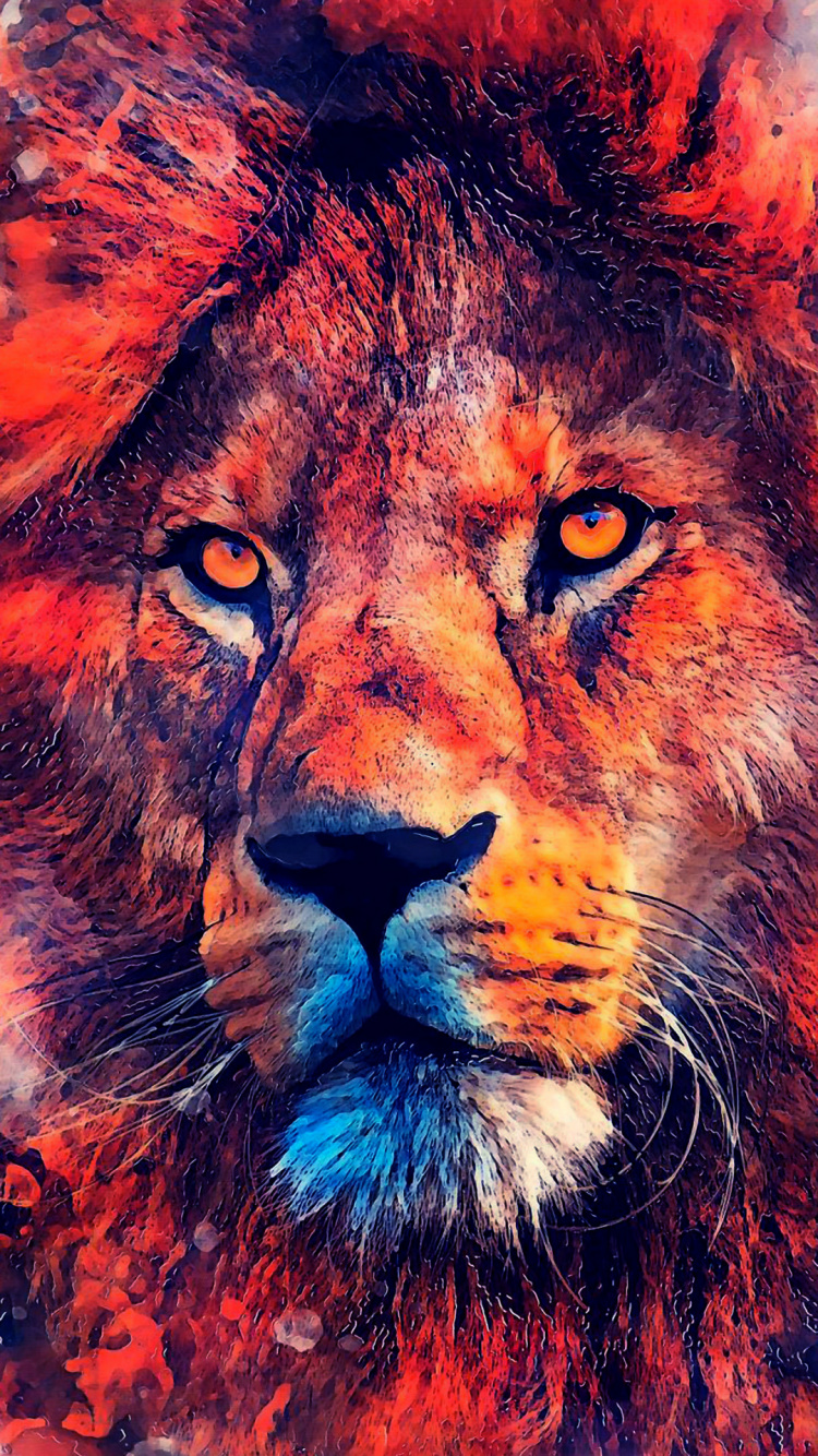 Lion, Malerei, Farbe Durch Zahl, Aquarell-Malerei, Löwenmalerei. Wallpaper in 750x1334 Resolution