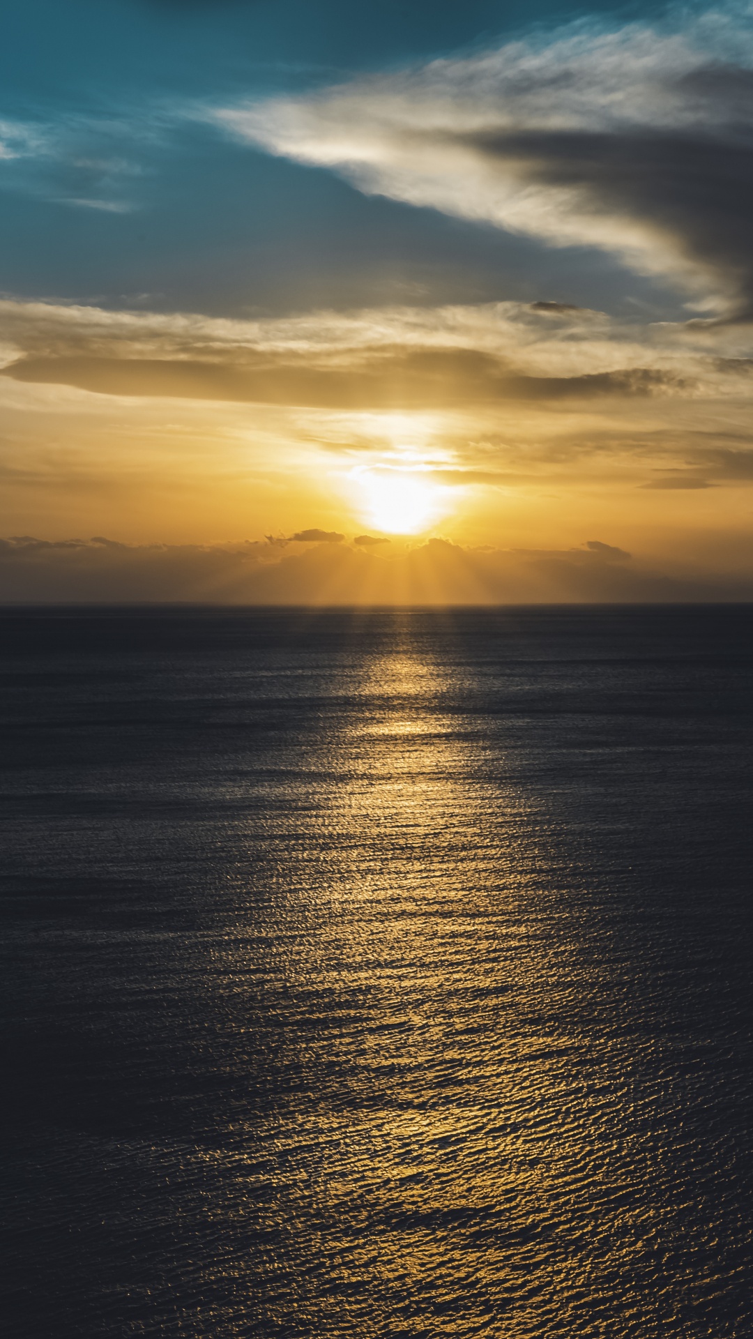 Sea, Sunset, Horizon, Water, Ocean. Wallpaper in 1080x1920 Resolution