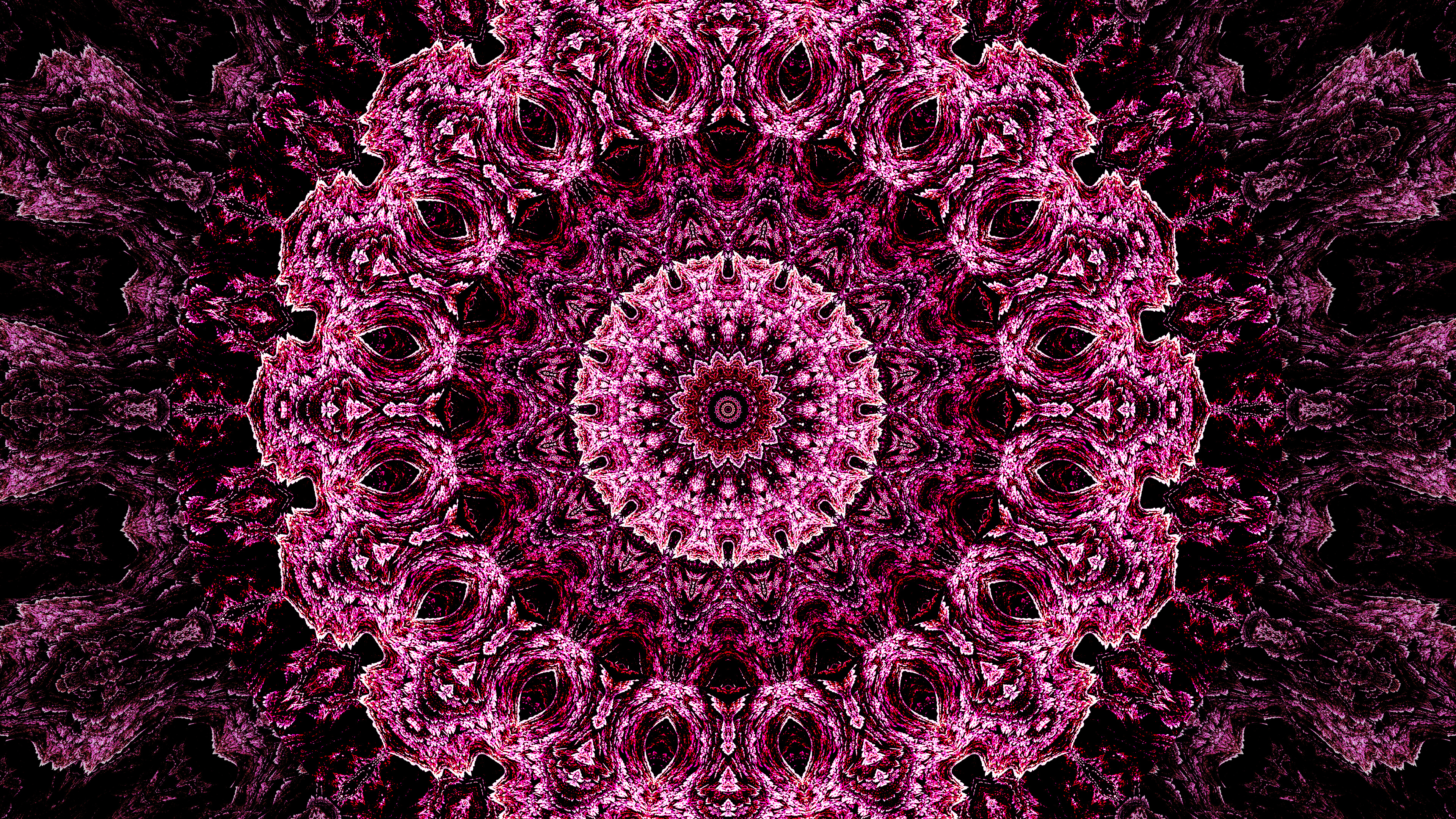 万花筒, 艺术, 分形, 餐巾, 分形技术 壁纸 3840x2160 允许