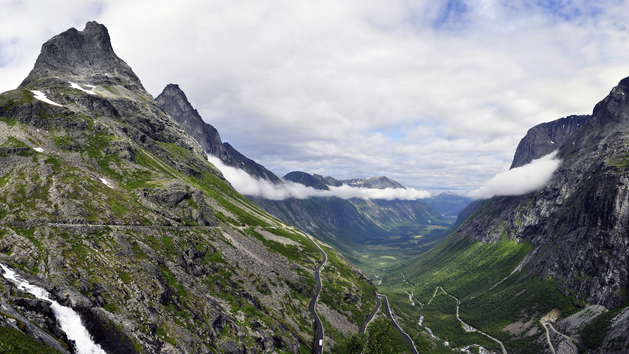 Green Mountains Under White Clouds During Daytime. Wallpaper in 2560x1440 Resolution