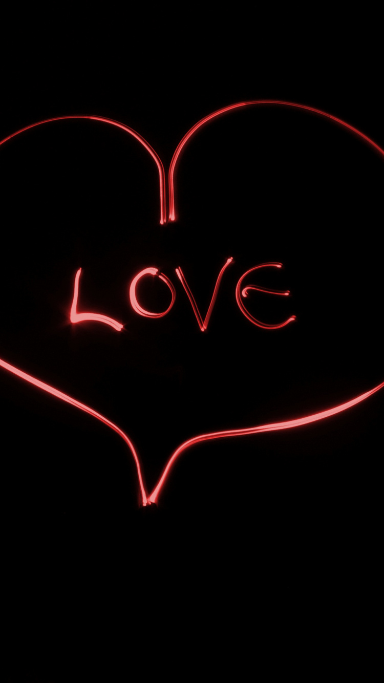 爱情, 心脏, 文本, 红色的, 器官 壁纸 750x1334 允许