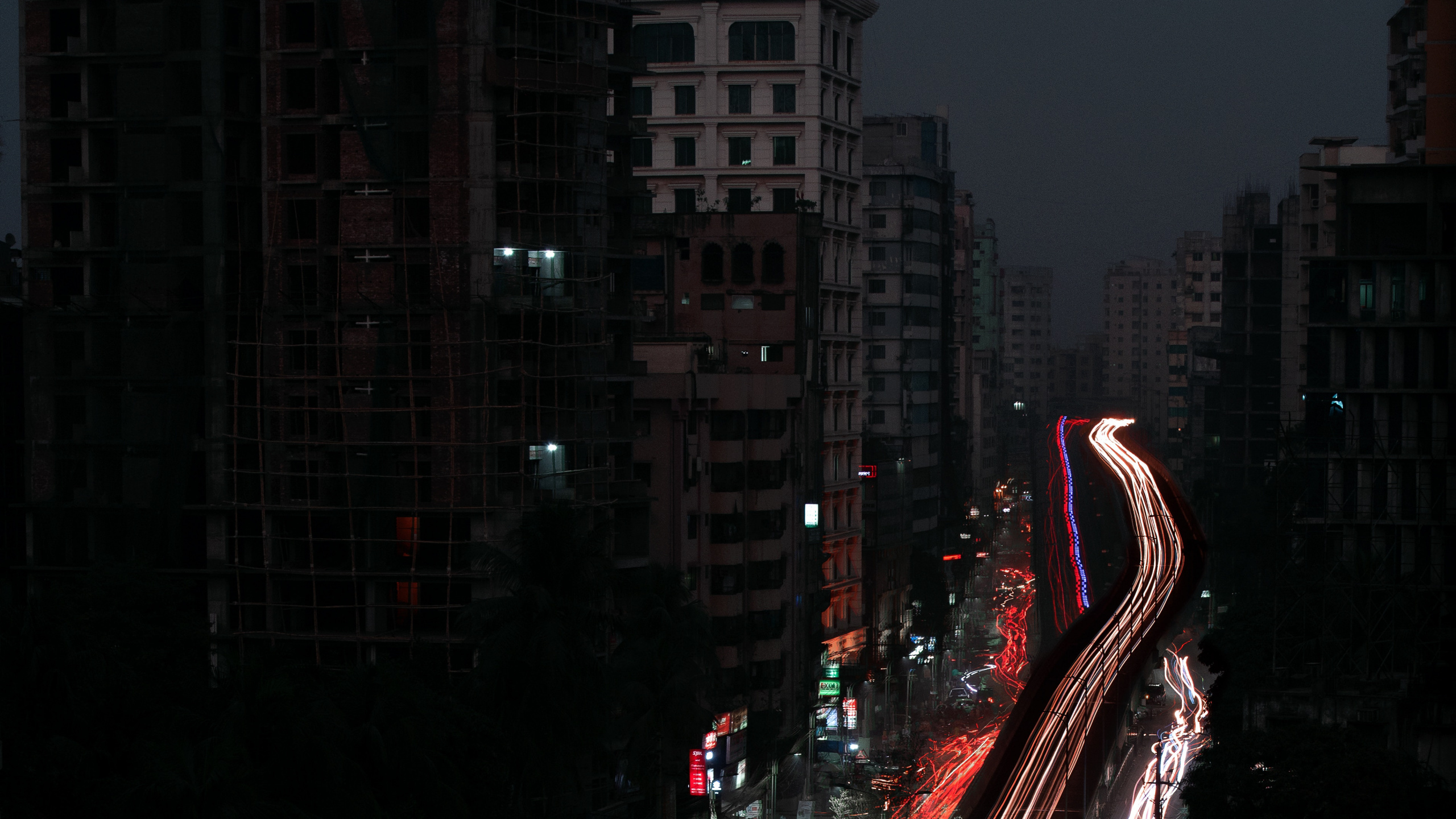 Cars on Road During Night Time. Wallpaper in 2560x1440 Resolution