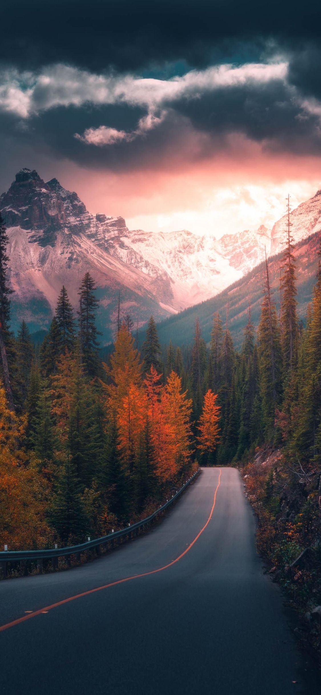 Naturaleza, Arte, Dibujo, Puesta, de Colores. Wallpaper in 1125x2436 Resolution