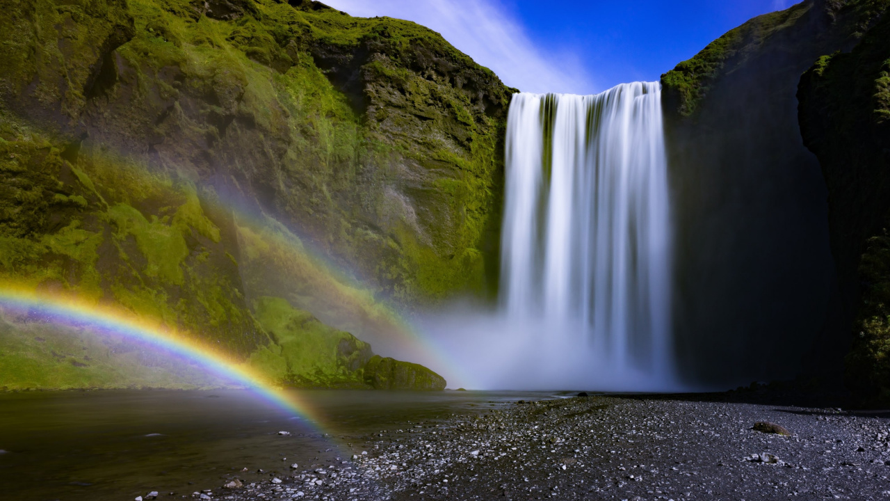 Skgafoss, 性质, 人体内的水, 水资源, 水道 壁纸 1280x720 允许