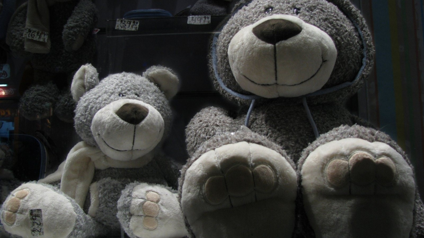 White and Brown Bear Plush Toy. Wallpaper in 1366x768 Resolution