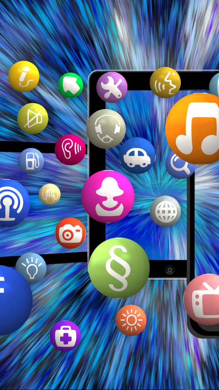 Illustration de Robot Bleu et Blanc. Wallpaper in 750x1334 Resolution