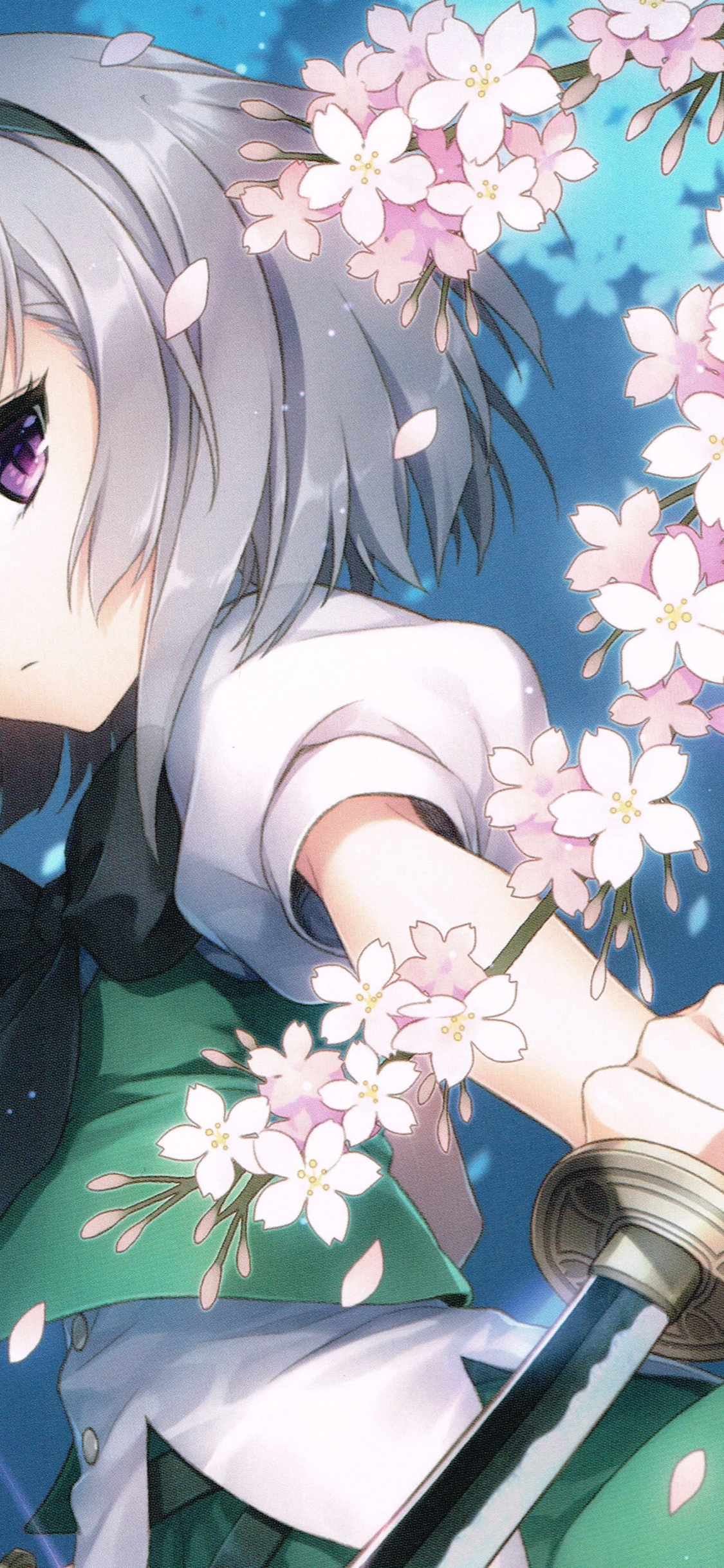 Braunhaariges Mädchen Anime-Charakter. Wallpaper in 1125x2436 Resolution