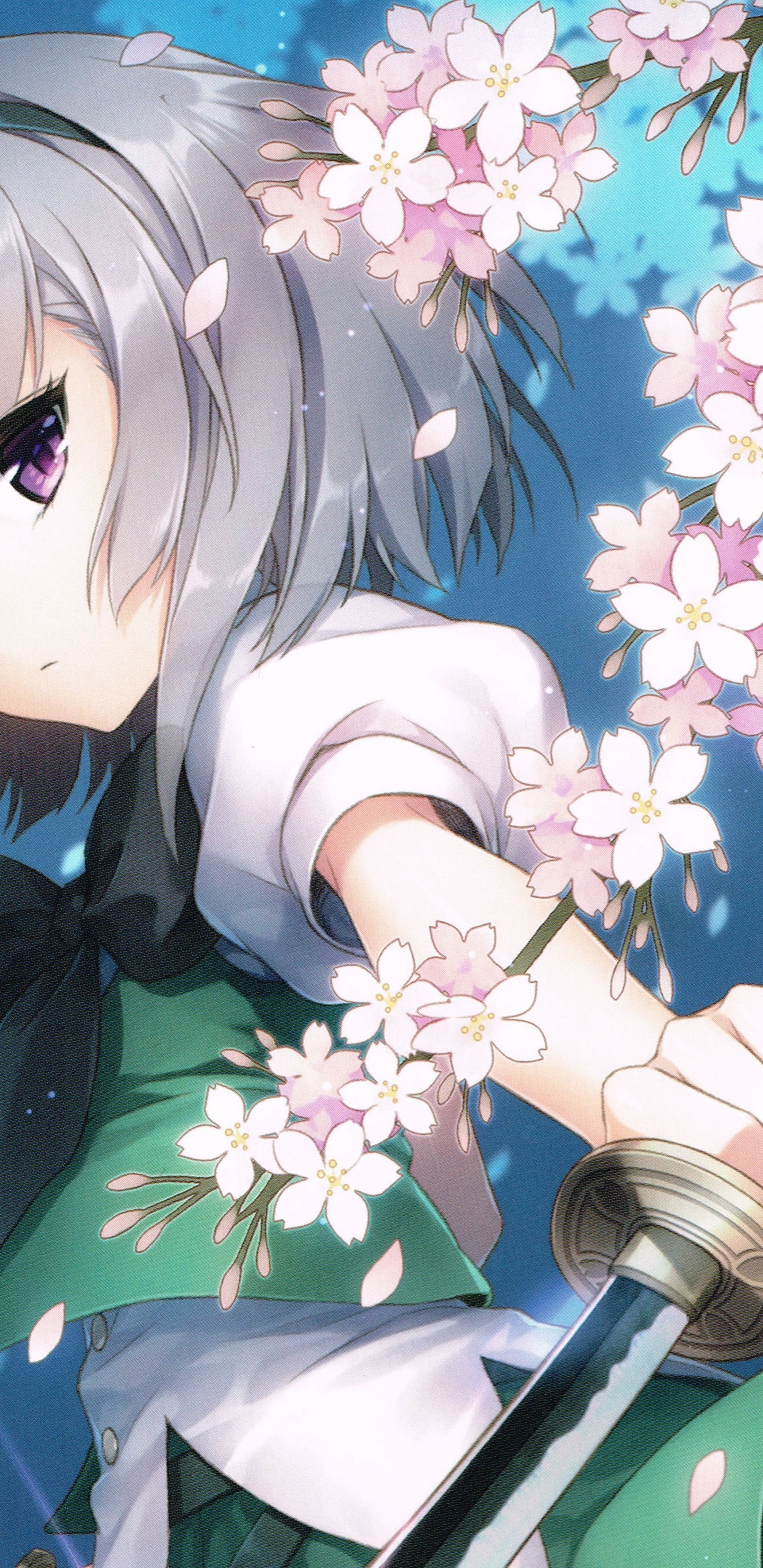 Braunhaariges Mädchen Anime-Charakter. Wallpaper in 1440x2960 Resolution