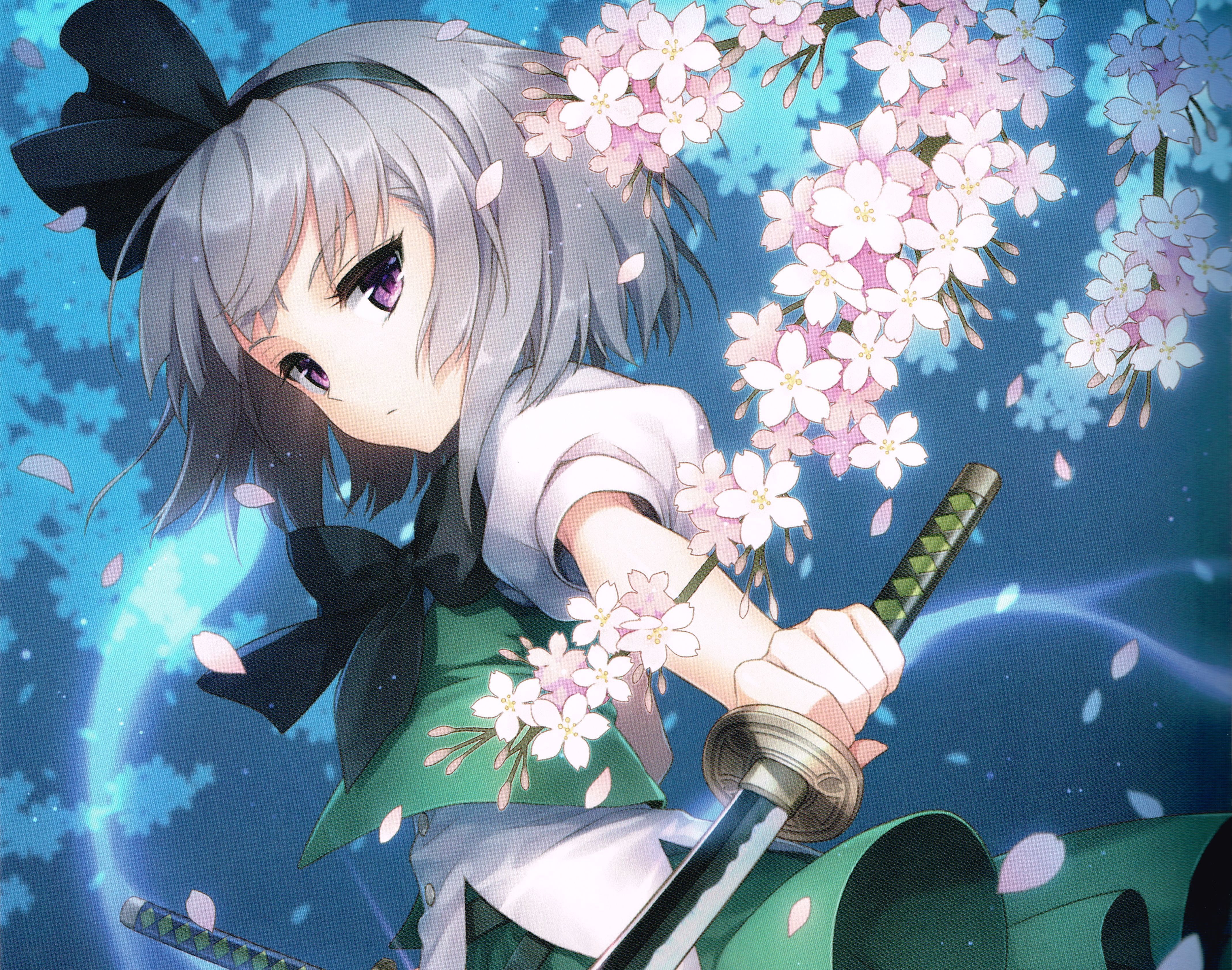 Anime Girl With Long Black Hair And Brown Eyes In Spring Background,  Nightcore Pictures Background Image And Wallpaper for Free Download