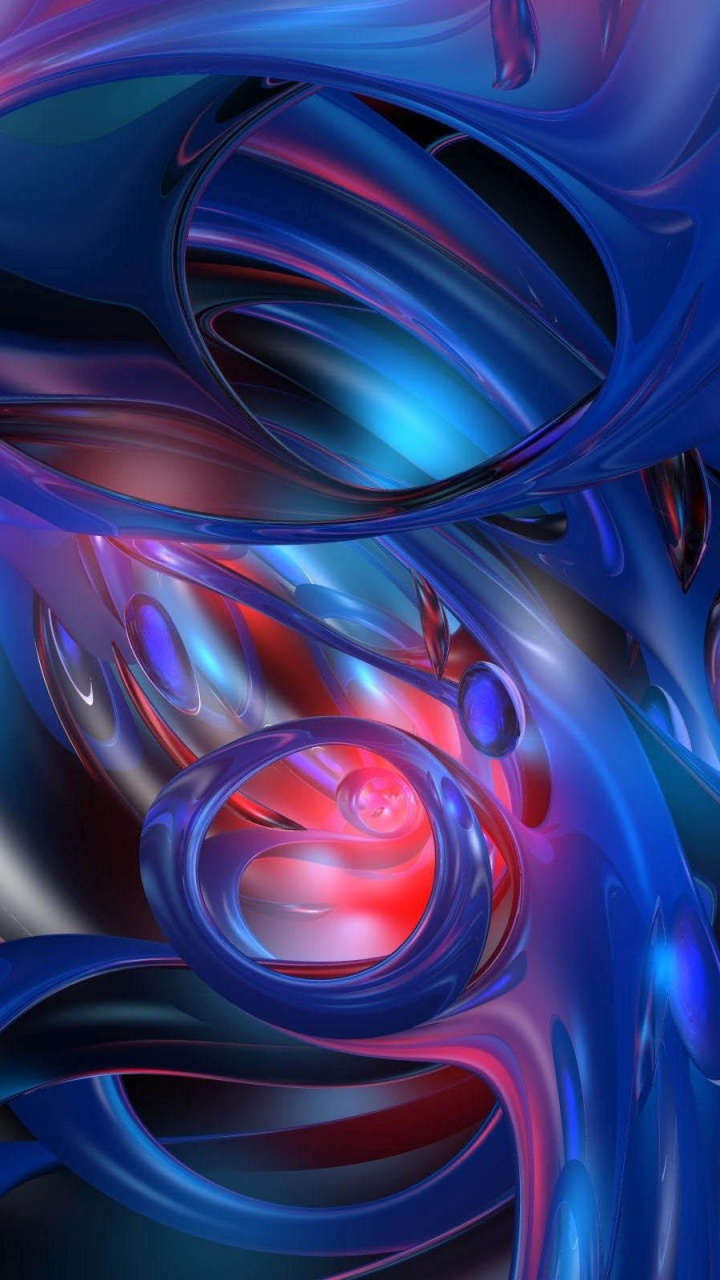 Purple and Blue Abstract Painting. Wallpaper in 720x1280 Resolution