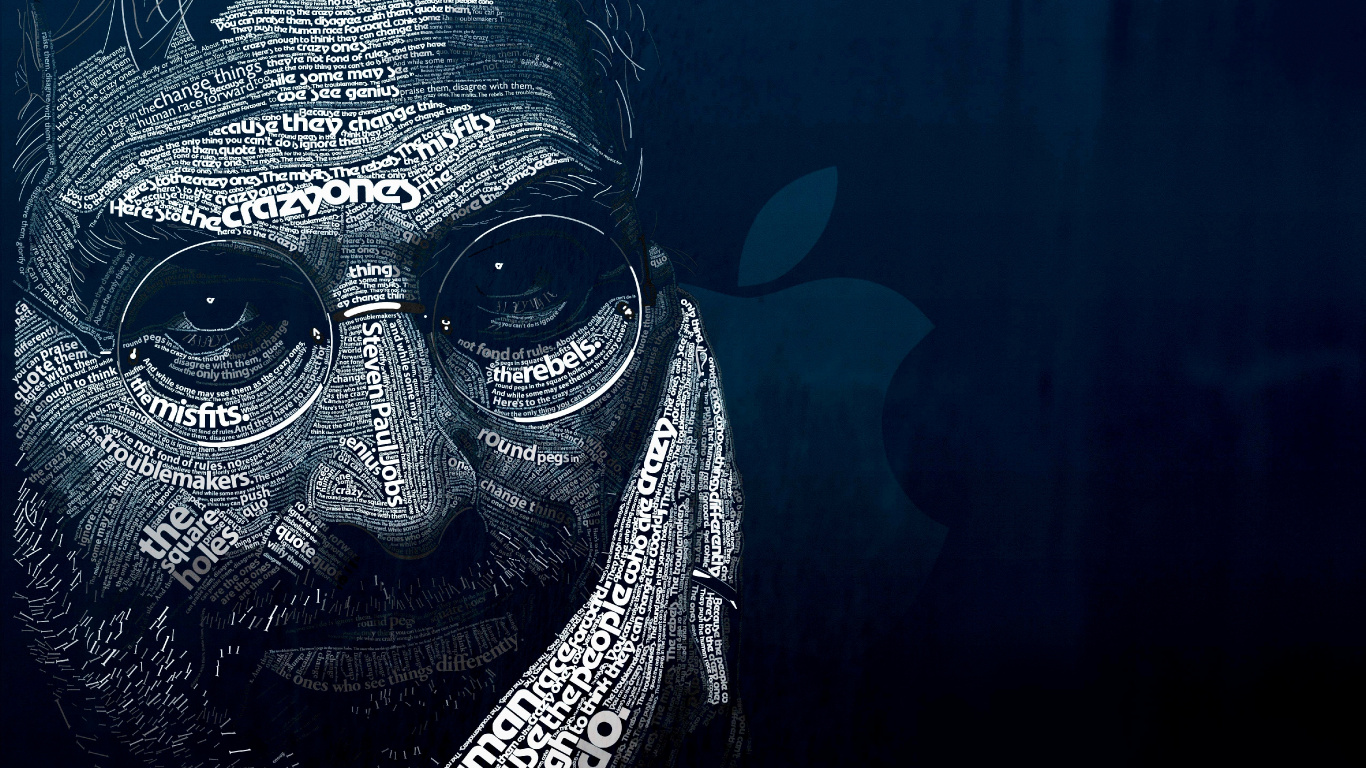 Steve Jobs, Apple, Masque, IPod, Äpfeln. Wallpaper in 1366x768 Resolution