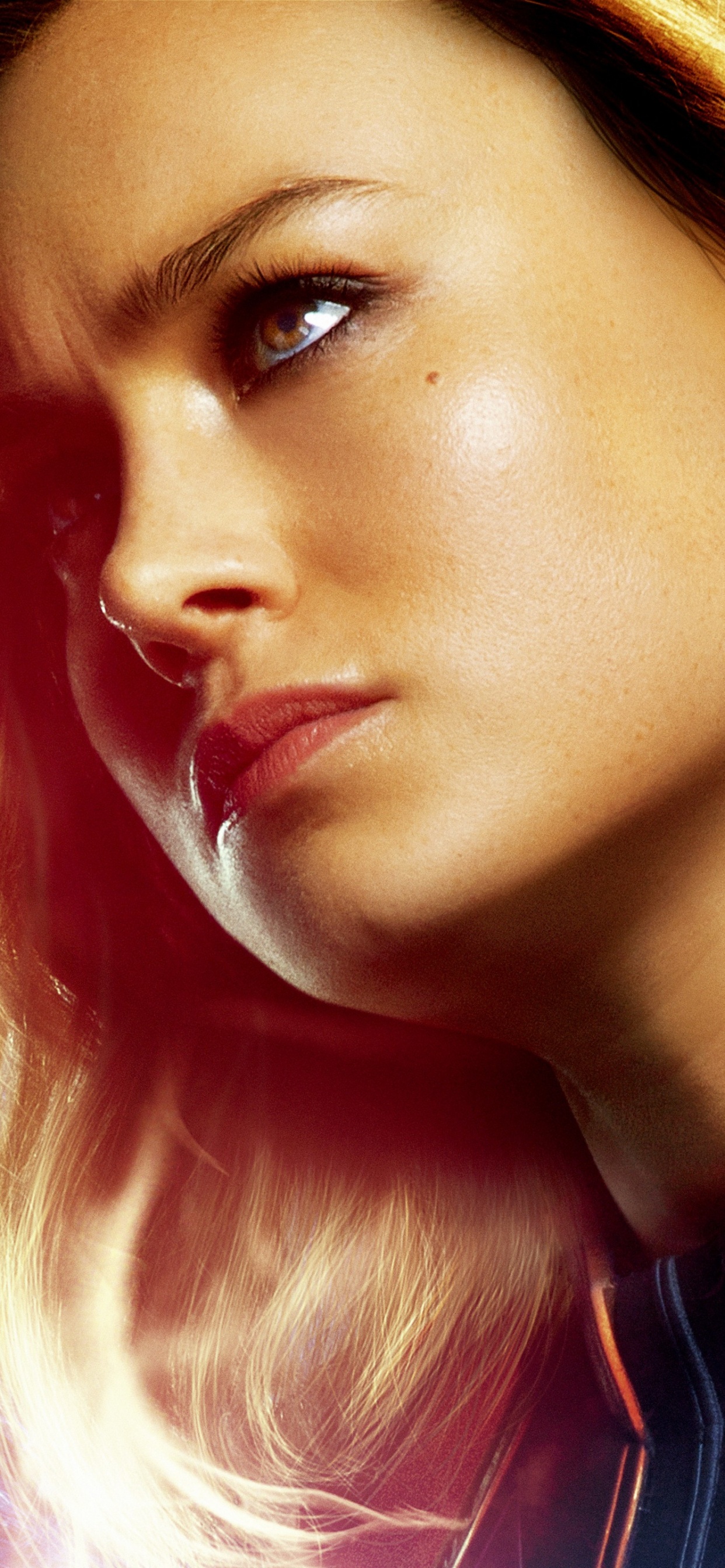 Brie Larson, Captain Marvel, Carol Danvers, Cil, Bouche. Wallpaper in 1242x2688 Resolution