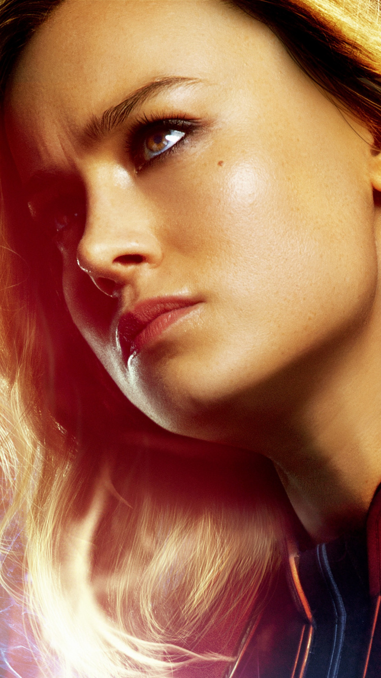 Brie Larson, Captain Marvel, Carol Danvers, Lip, Eye. Wallpaper in 750x1334 Resolution