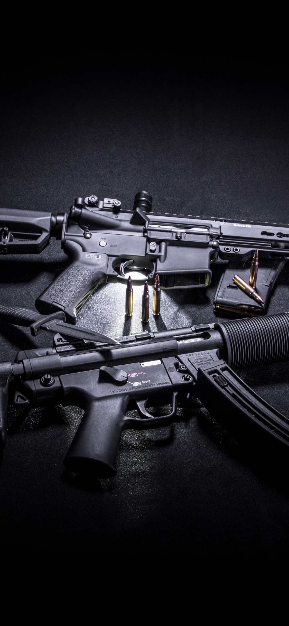 Gun, Firearm, Assault Rifle, Trigger, Gun Barrel. Wallpaper in 1125x2436 Resolution