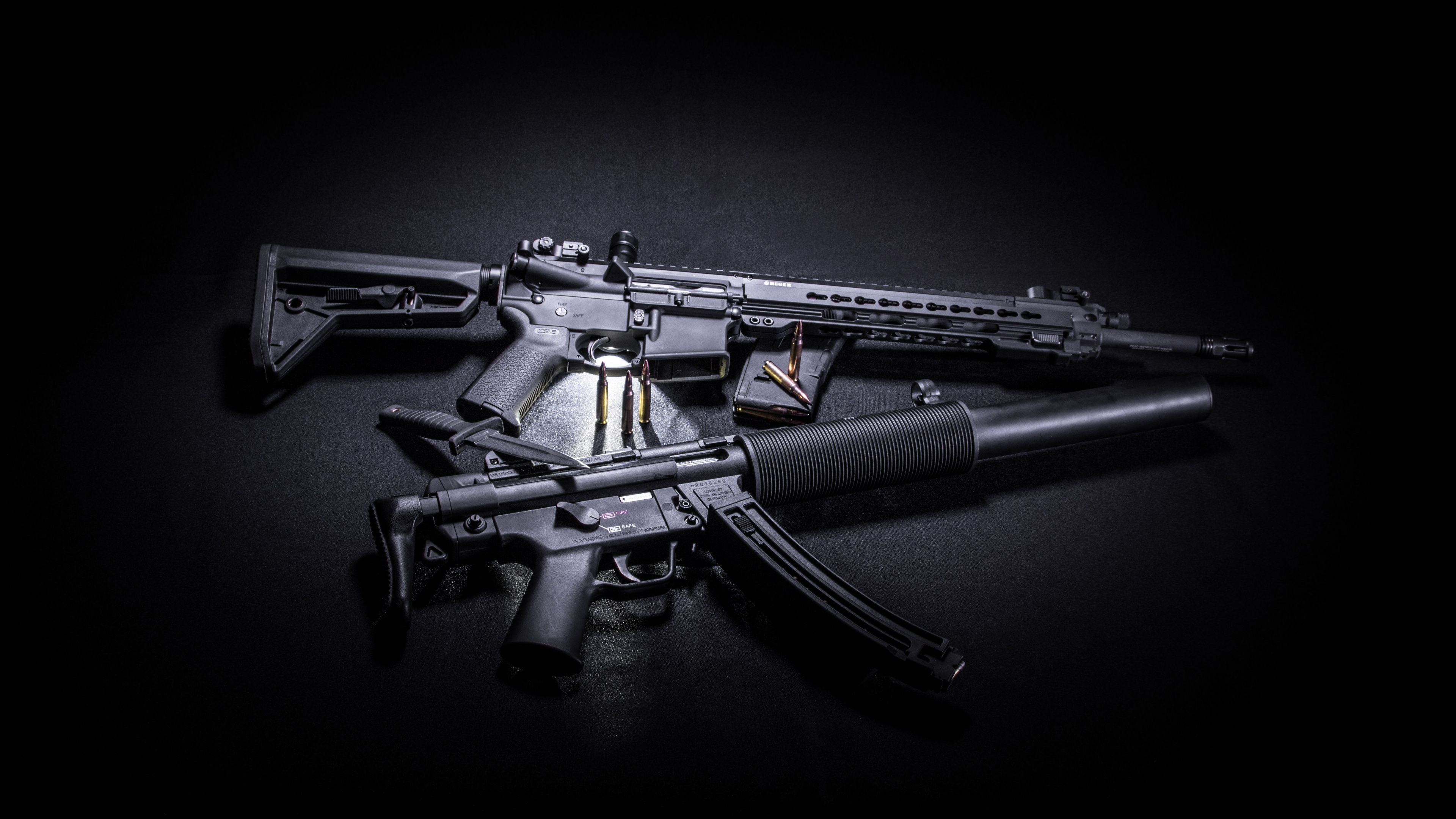Gun, Firearm, Assault Rifle, Trigger, Gun Barrel. Wallpaper in 3840x2160 Resolution