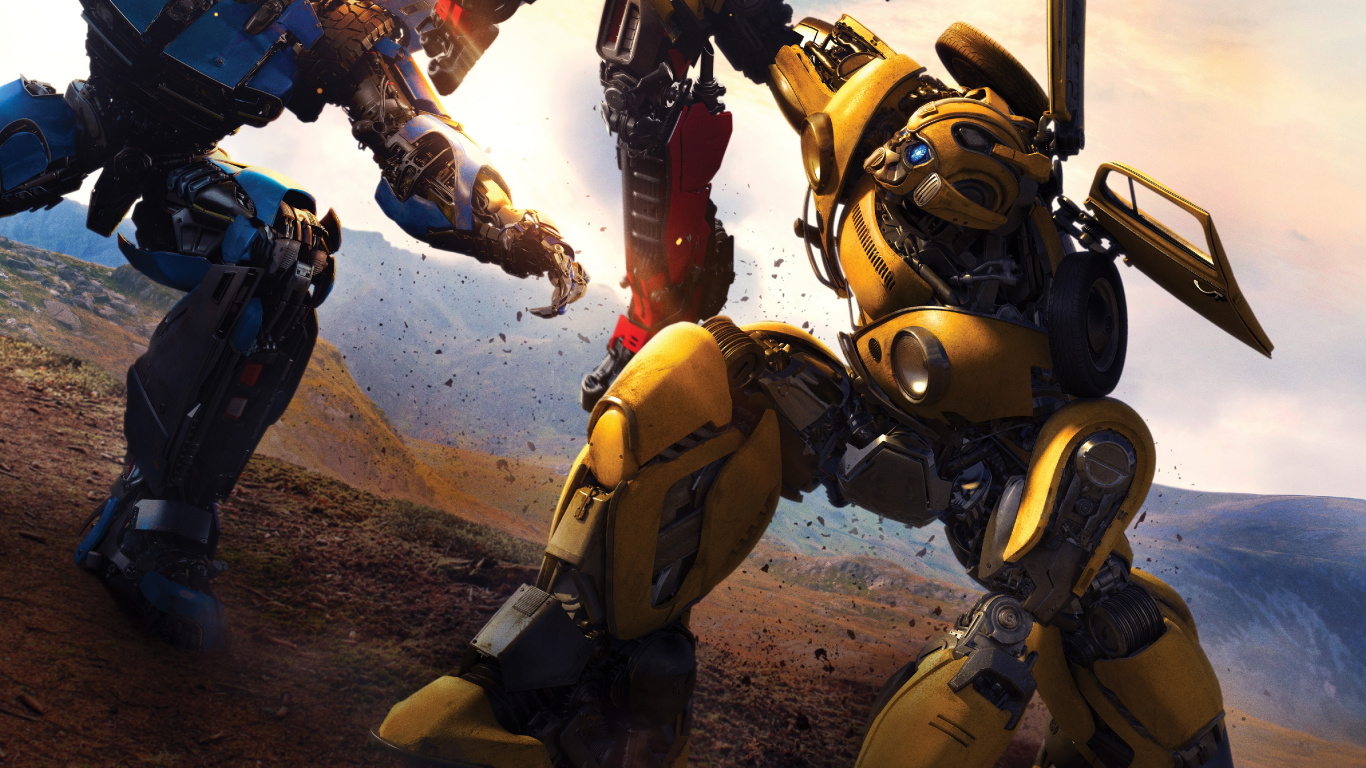 Robot, Bumblebee, Optimus Prime, Decepticon, Mecha. Wallpaper in 1366x768 Resolution