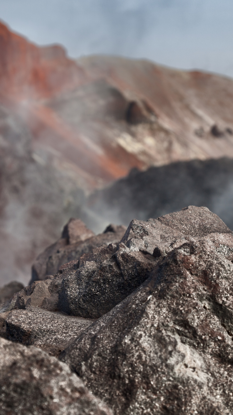 Gray Rock Formation During Daytime. Wallpaper in 750x1334 Resolution