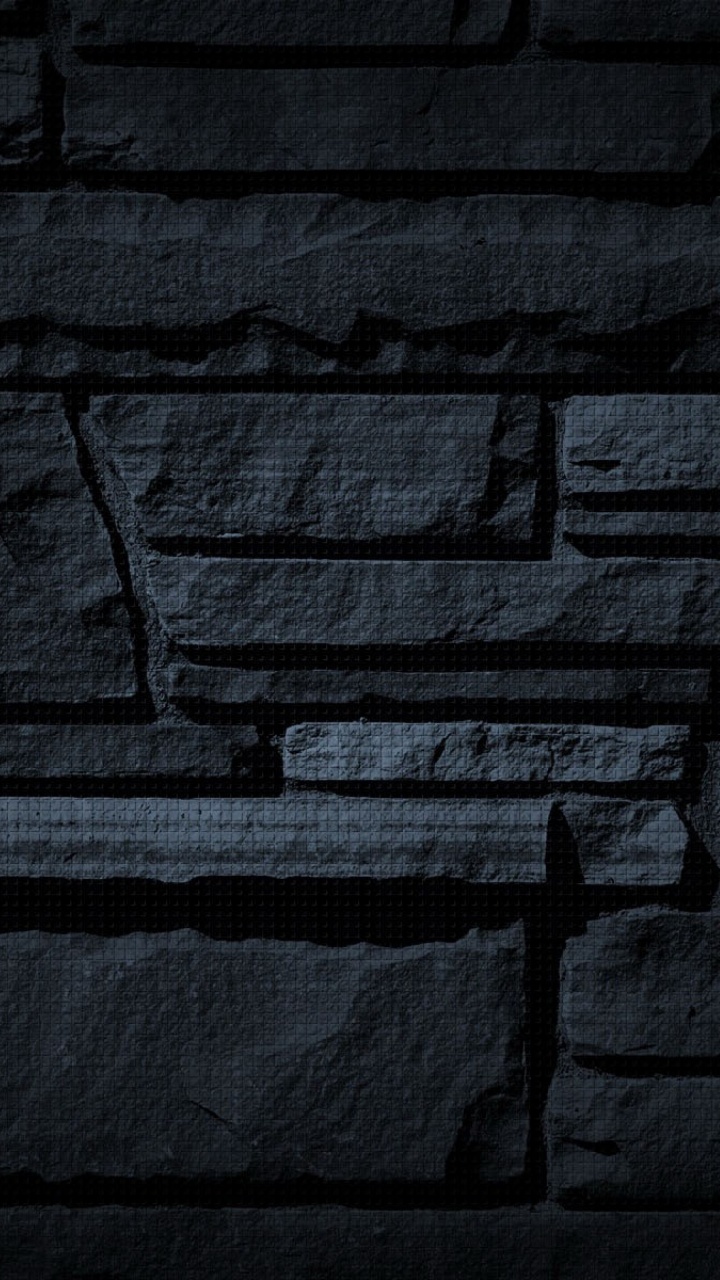 纹理, 黑色的, 砖, 石壁, 黑色和白色的 壁纸 720x1280 允许