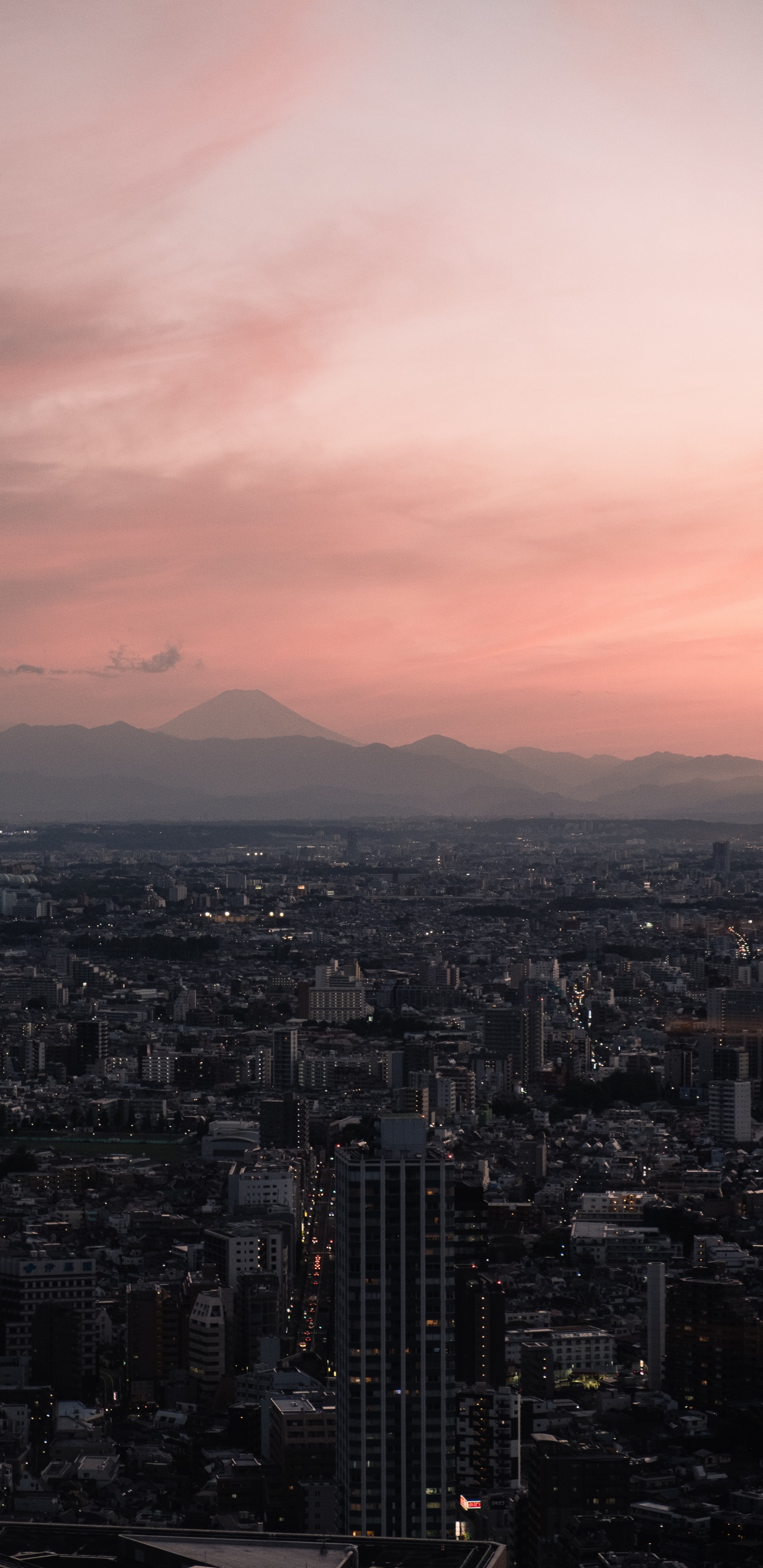 Aerial View of City Buildings During Sunset. Wallpaper in 1440x2960 Resolution