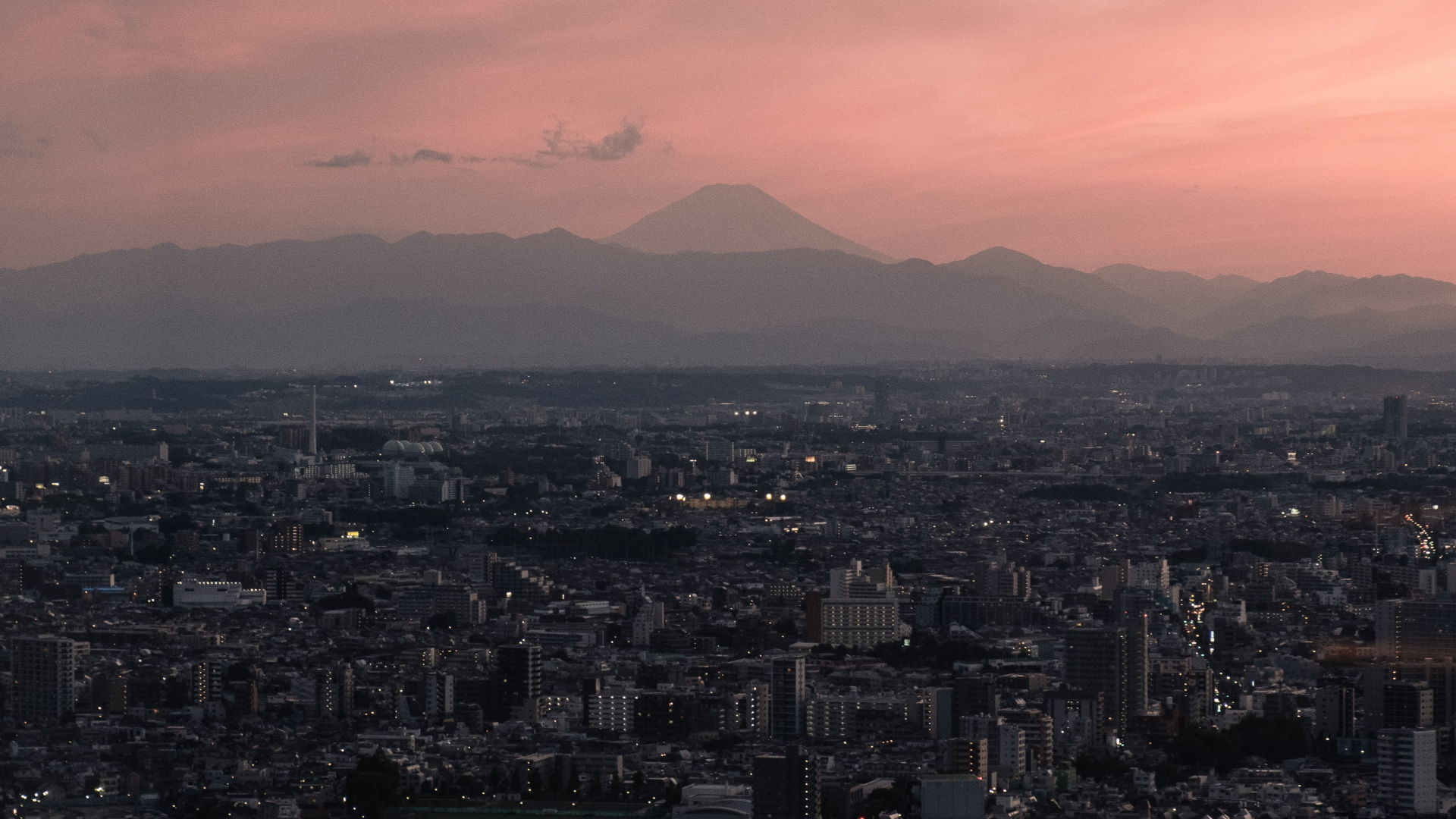 Aerial View of City Buildings During Sunset. Wallpaper in 1920x1080 Resolution