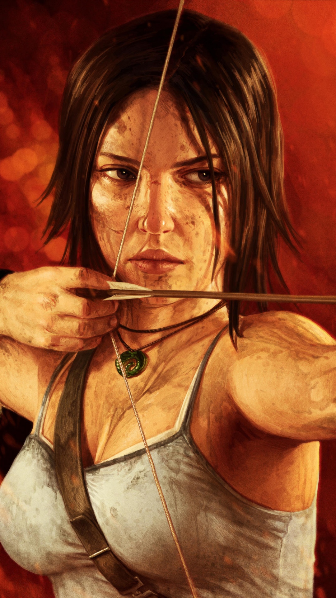 Ilustración, Lara Croft, Tomb Raider, Arte, Flecha. Wallpaper in 1080x1920 Resolution