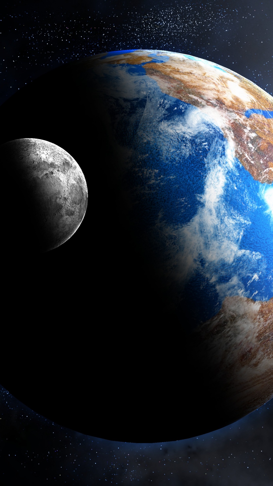 Planète Terre Bleue et Blanche. Wallpaper in 1080x1920 Resolution