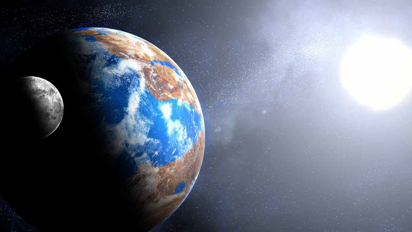 Blue and White Planet Earth. Wallpaper in 1366x768 Resolution
