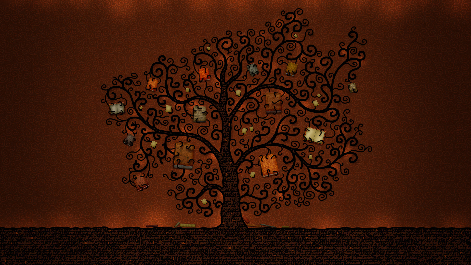 Schwarz-Weiß-Blumenherzillustration. Wallpaper in 1920x1080 Resolution