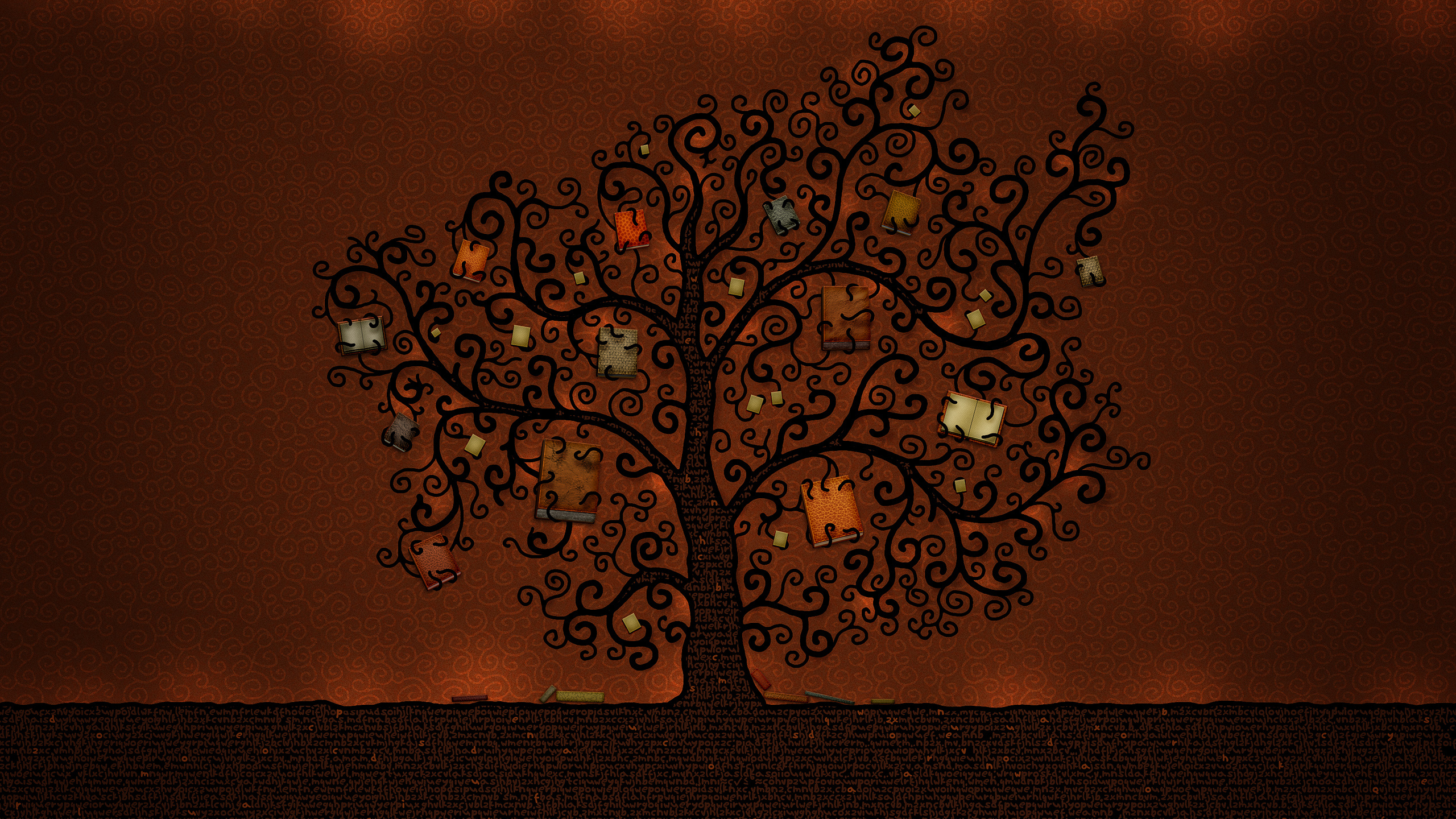 Schwarz-Weiß-Blumenherzillustration. Wallpaper in 2560x1440 Resolution