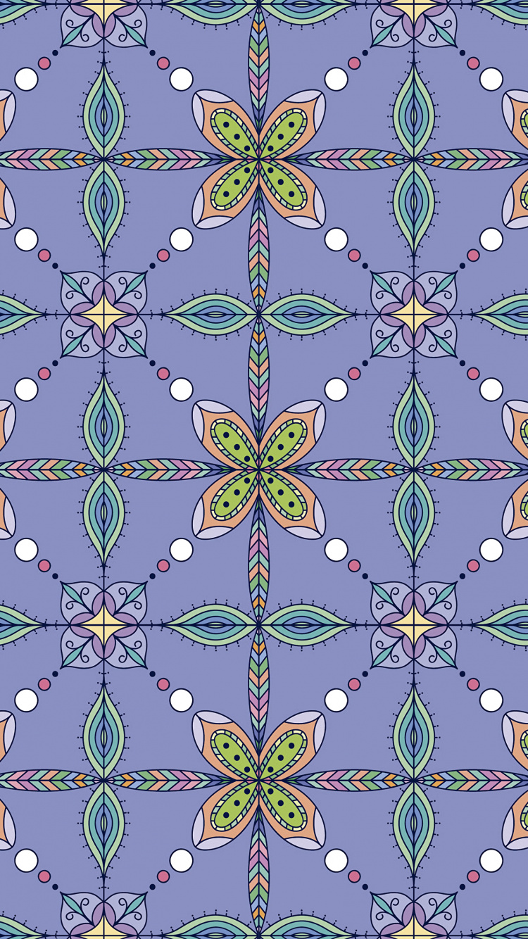 Blau-weißes Florales Textil. Wallpaper in 750x1334 Resolution