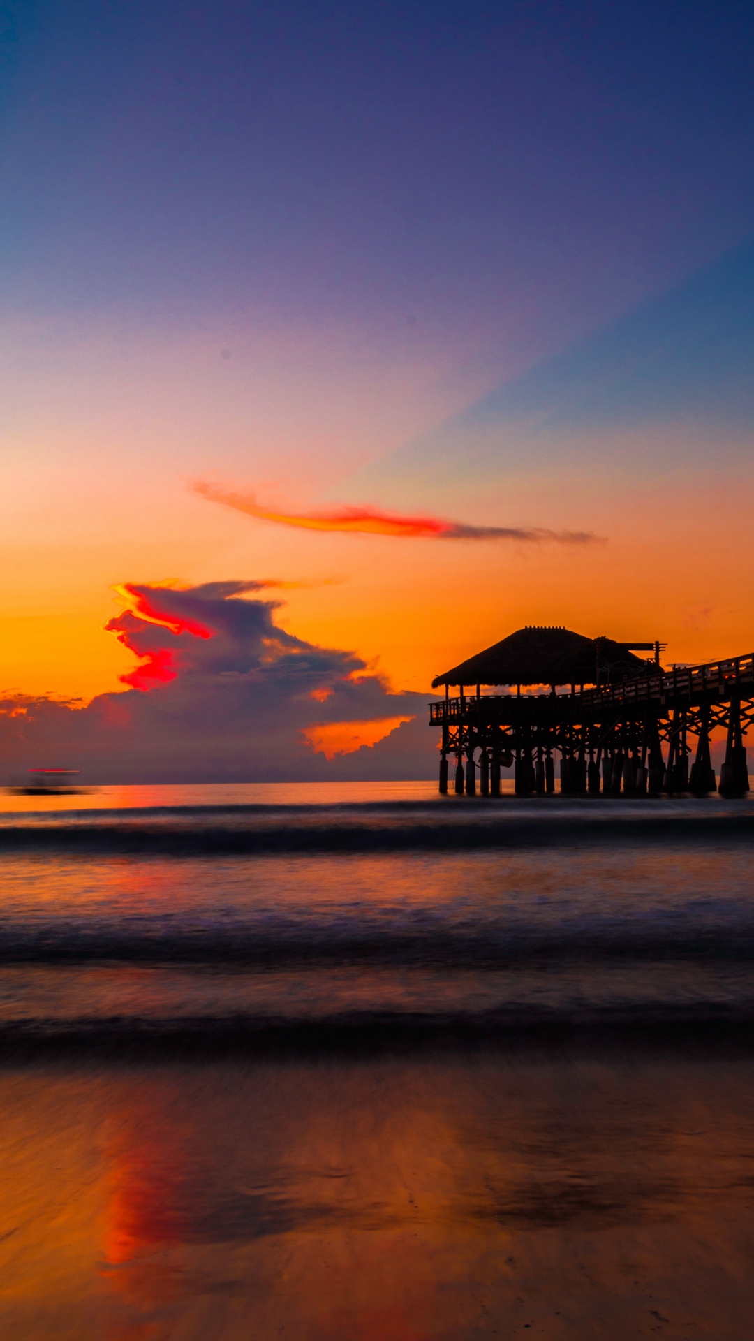 Westgate Cocoa Beach Pier, Beach, Sunset, Sea, Pier. Wallpaper in 1080x1920 Resolution