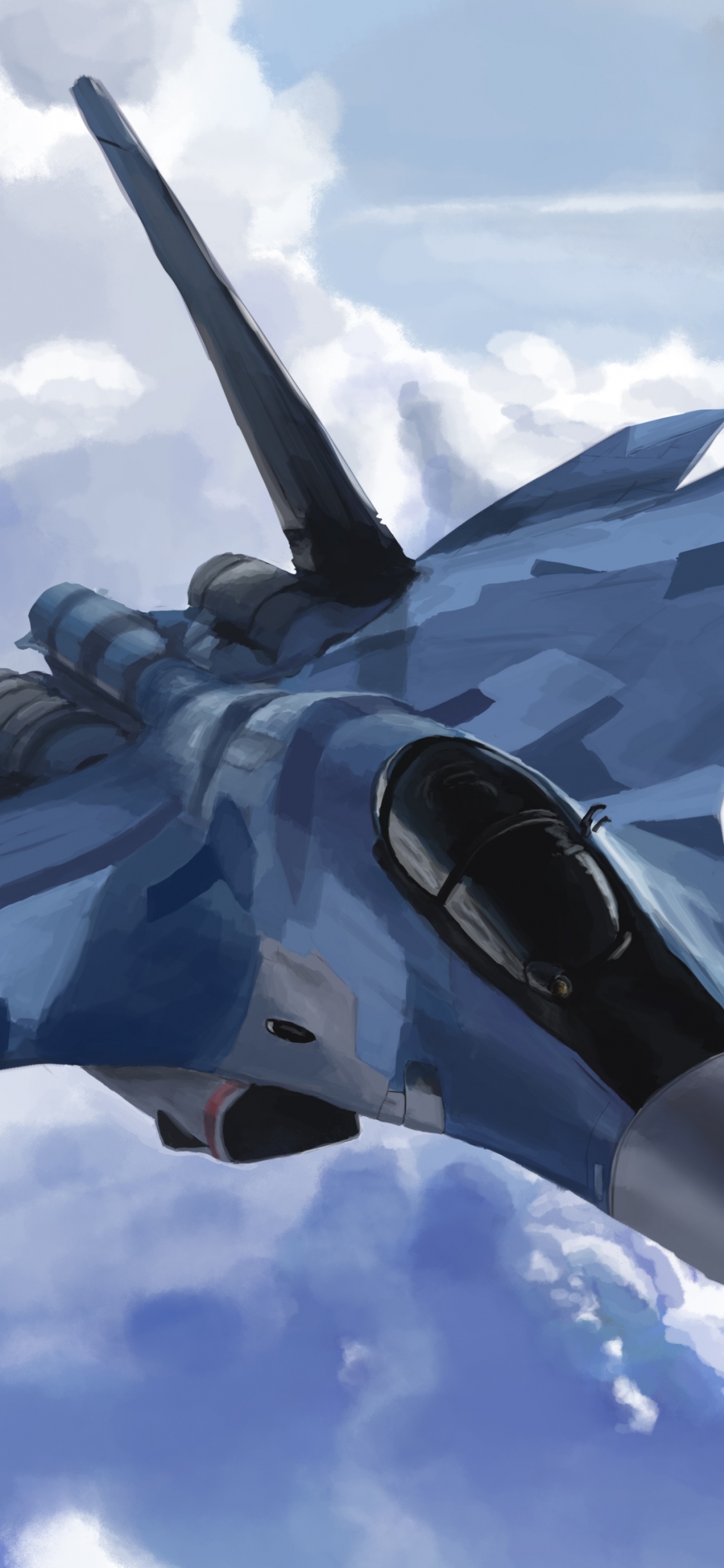 Avión de Combate Gris Volando en el Cielo. Wallpaper in 1125x2436 Resolution