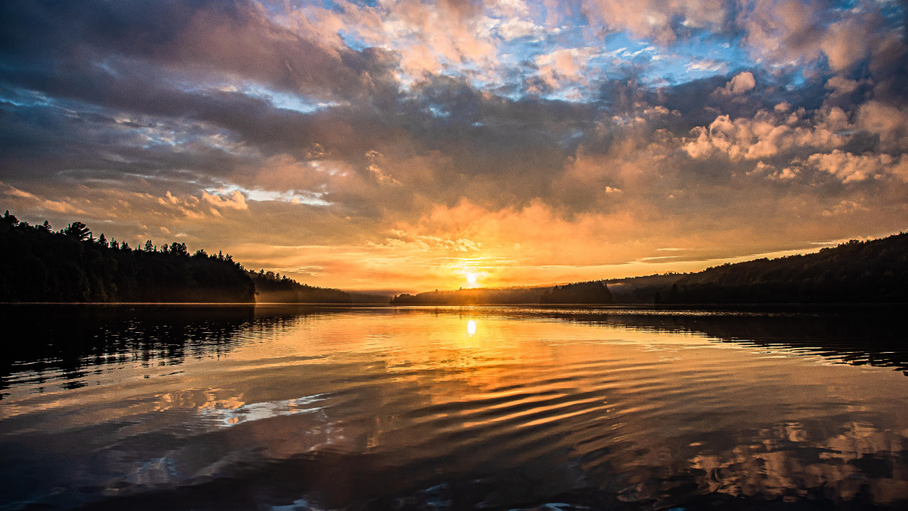 Eau, Atmosphère, Afterglow, Nature, Paysage Naturel. Wallpaper in 1280x720 Resolution