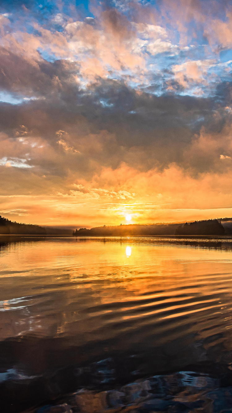 Sonnenuntergang, Cloud, Wasser, Atmosphäre, Afterglow. Wallpaper in 750x1334 Resolution