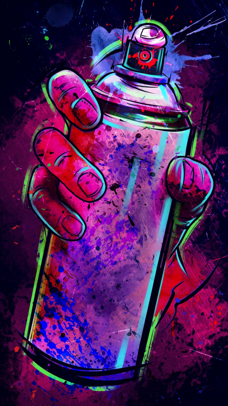 Spray Paint, Aerosol Spray Dispenser, Paint, Graffiti, Wall. Wallpaper in 750x1334 Resolution