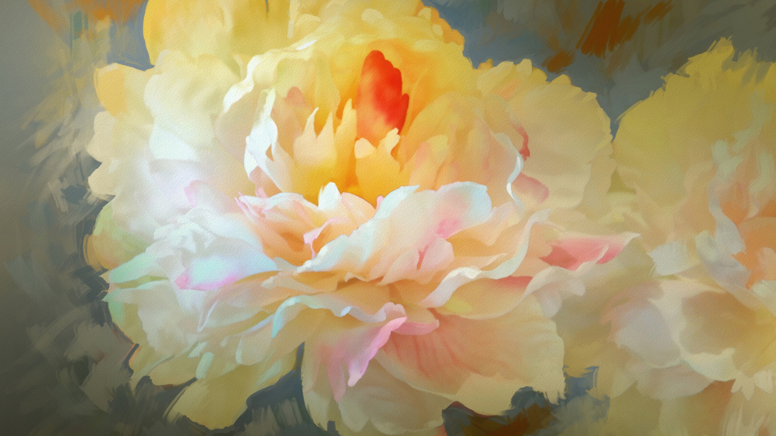 Yellow and Pink Flower in Close up Photography. Wallpaper in 2560x1440 Resolution