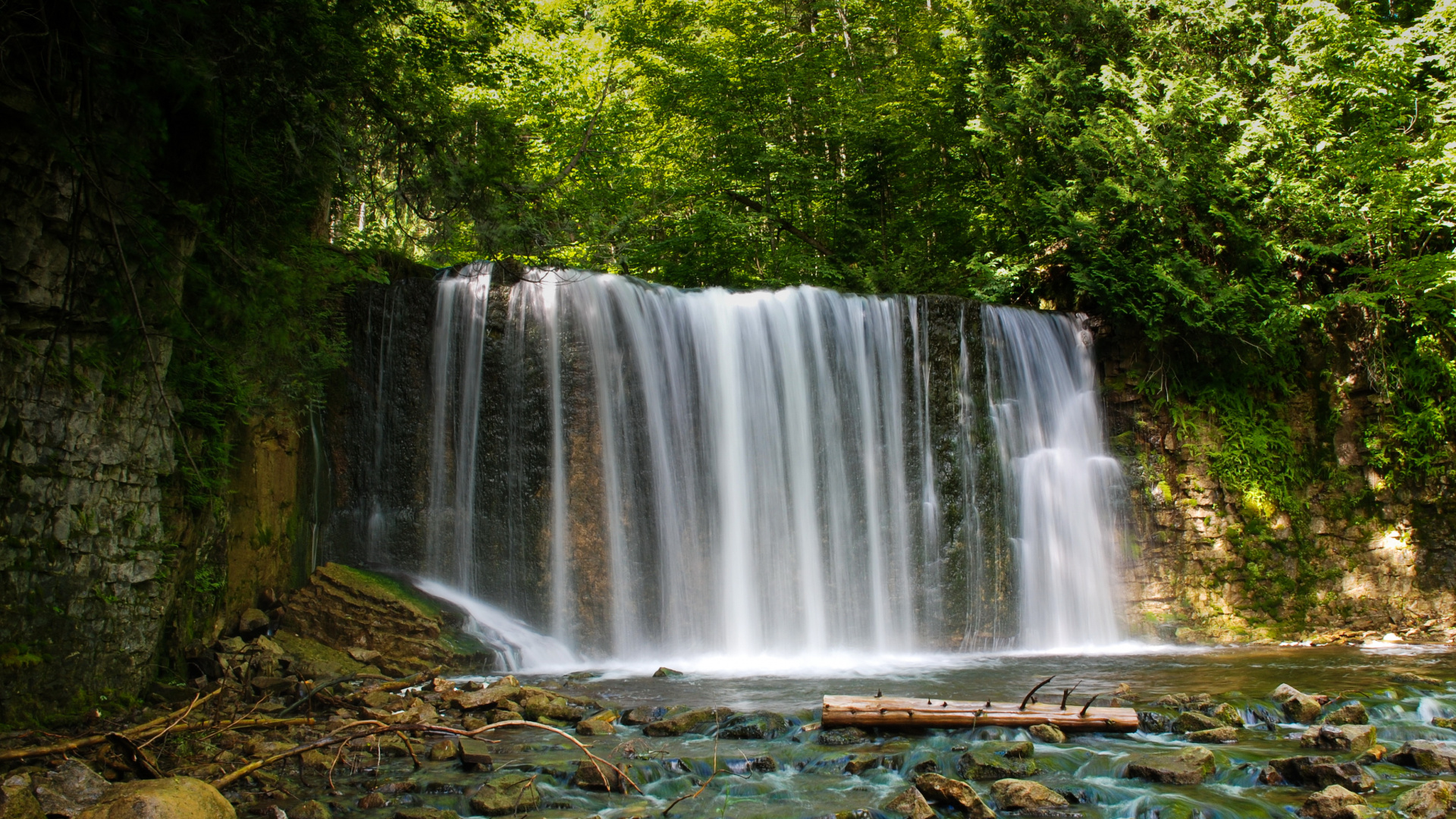 Waterfalls in The Middle of The Forest. Wallpaper in 1920x1080 Resolution