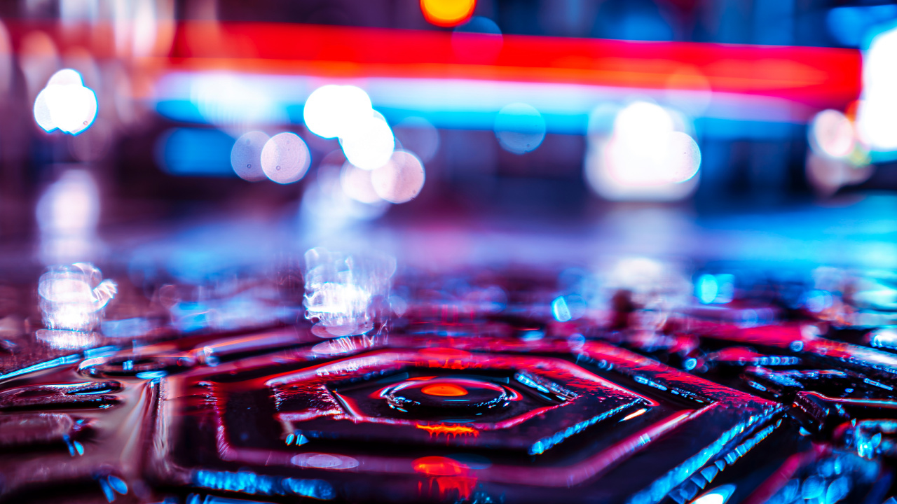 Bokeh, Blue, Red, Lumière, Electronics. Wallpaper in 1280x720 Resolution