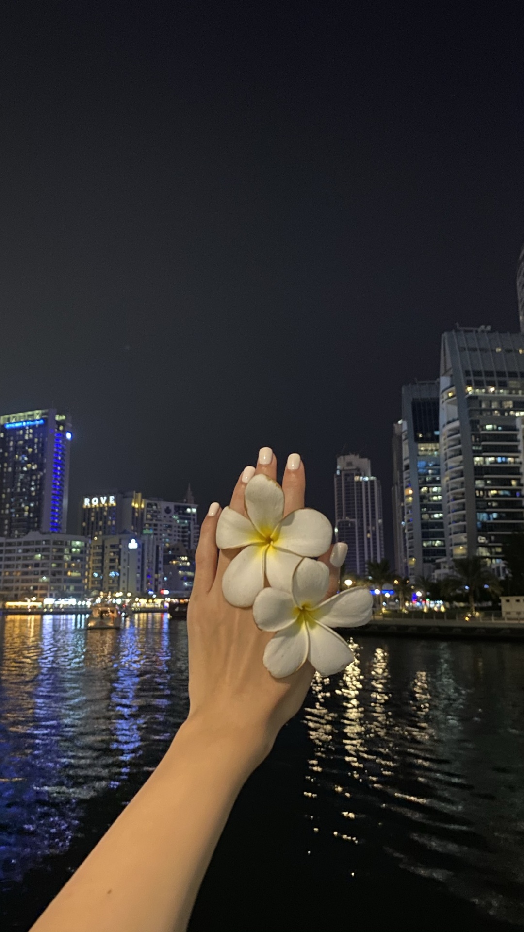 Réflexion, Gratte-ciel, Eau, Tour de Bloc, Nuit. Wallpaper in 1080x1920 Resolution