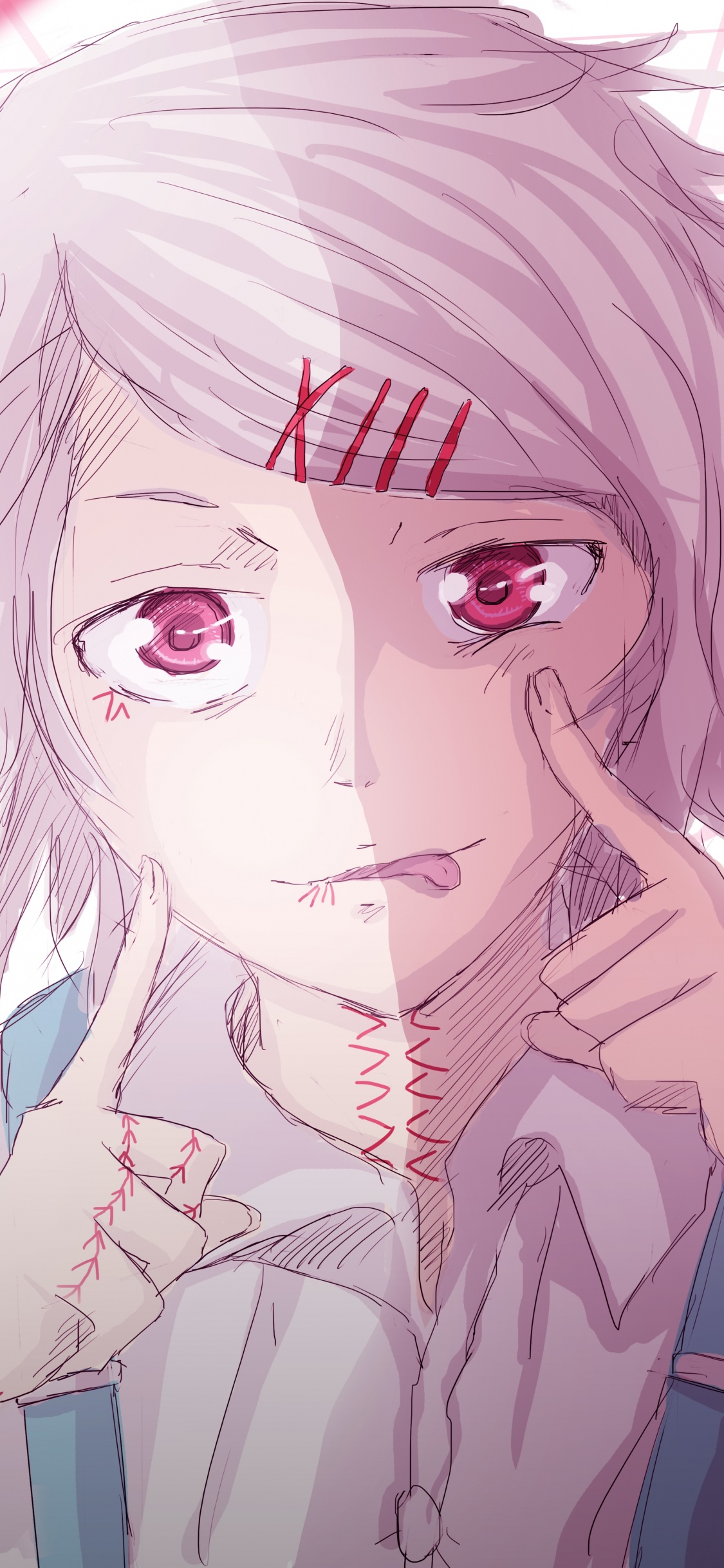 东京食尸鬼, 头发, 粉红色, 面部表情, 鼻子 壁纸 1125x2436 允许