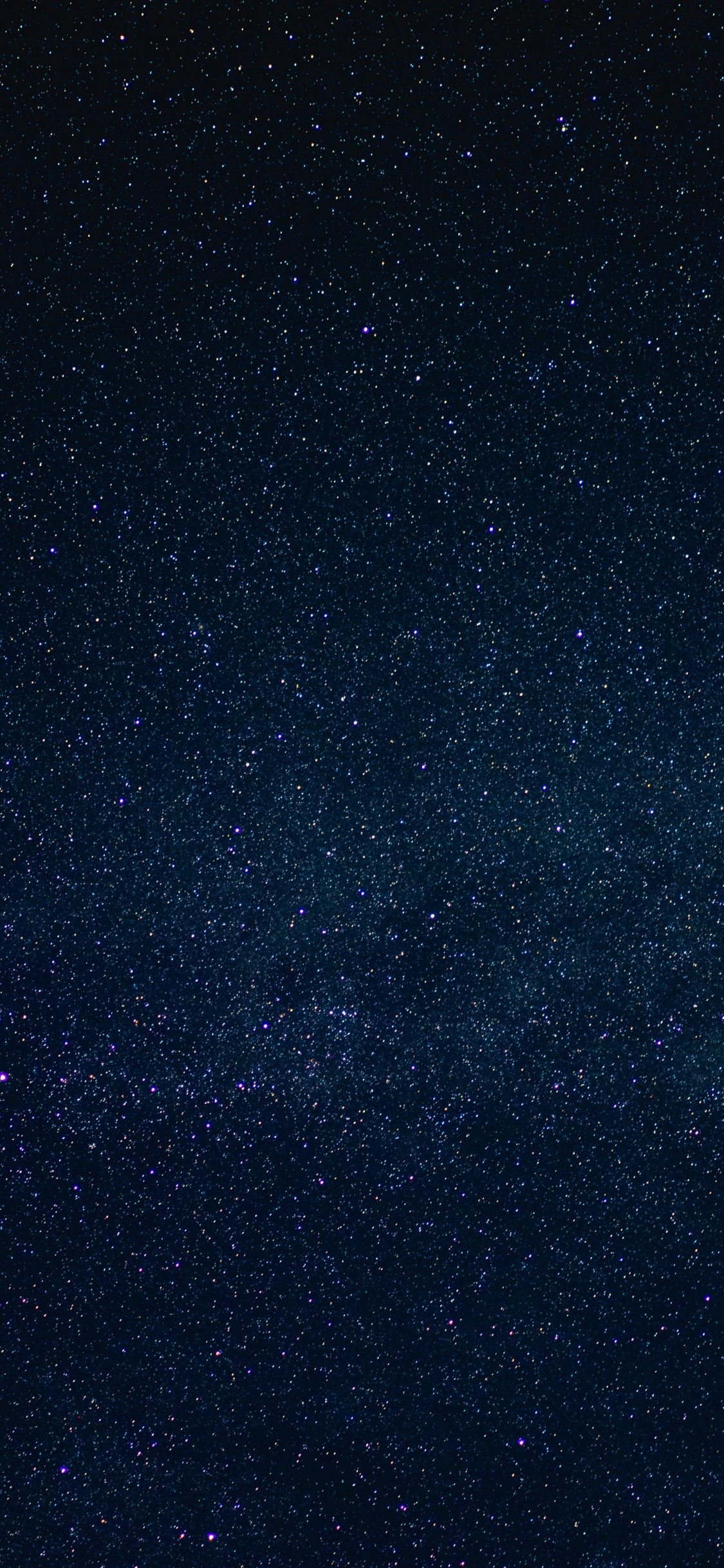 Schwarz-blaue Sternennacht. Wallpaper in 1125x2436 Resolution