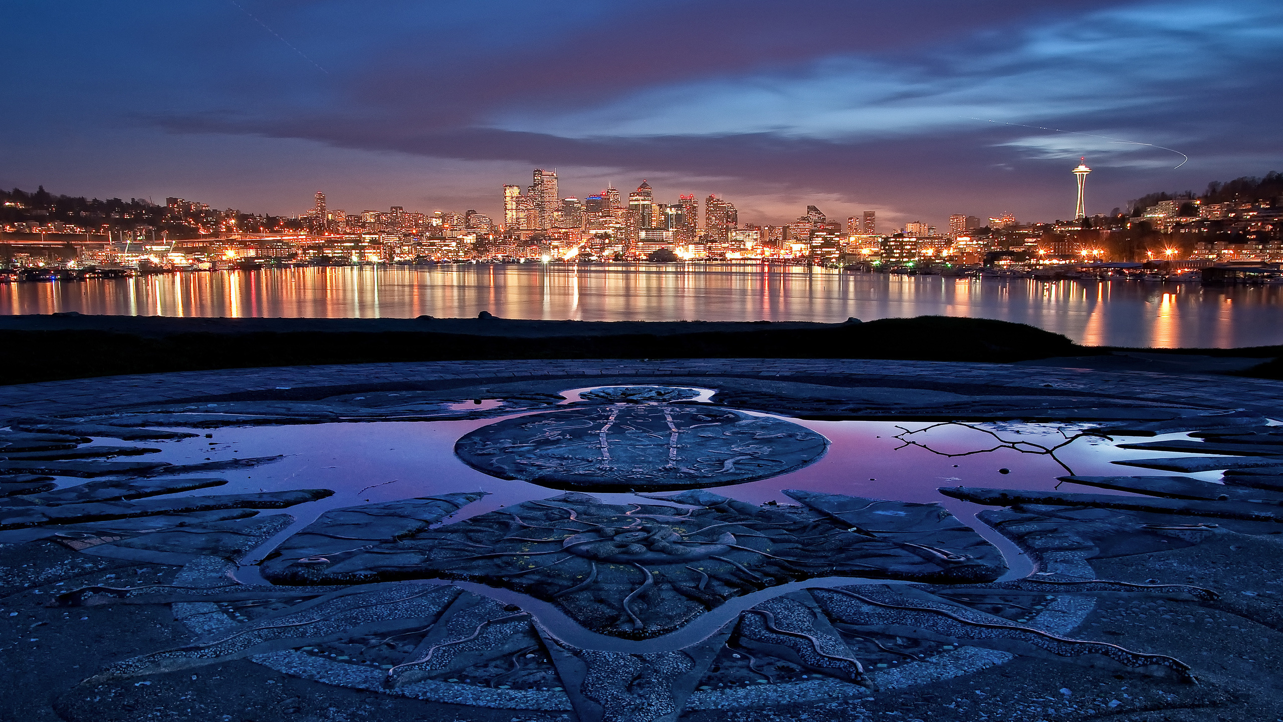 City Skyline During Night Time. Wallpaper in 2560x1440 Resolution