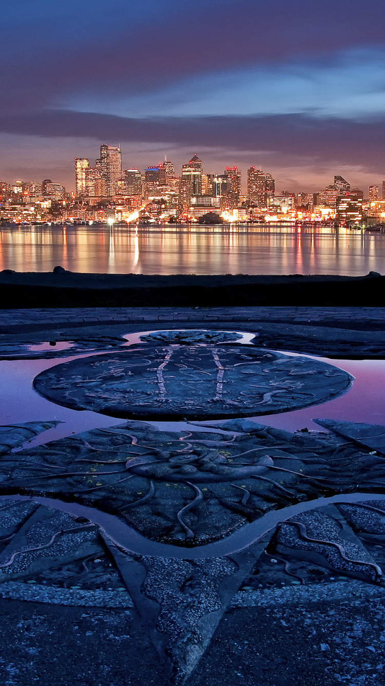 City Skyline During Night Time. Wallpaper in 750x1334 Resolution