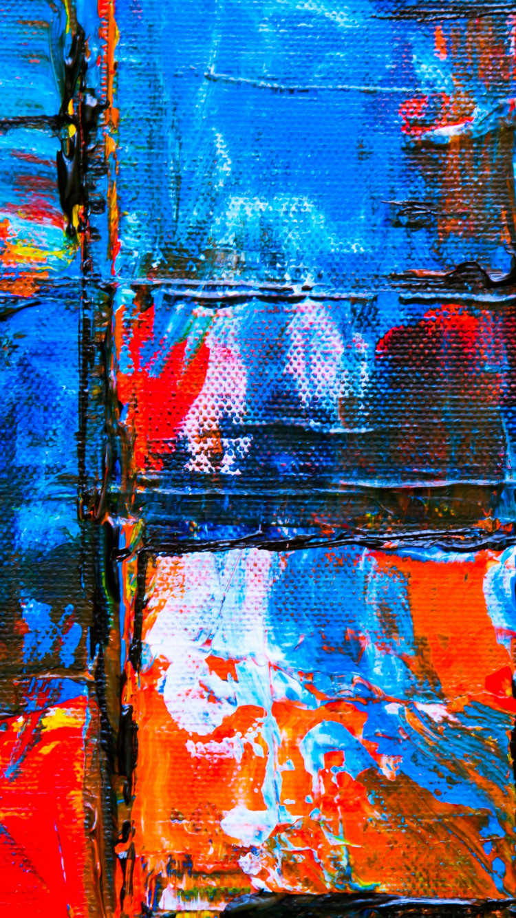Blue and Orange Abstract Painting, Abstract Art, Painting, Modern Art, Art. Wallpaper in 750x1334 Resolution