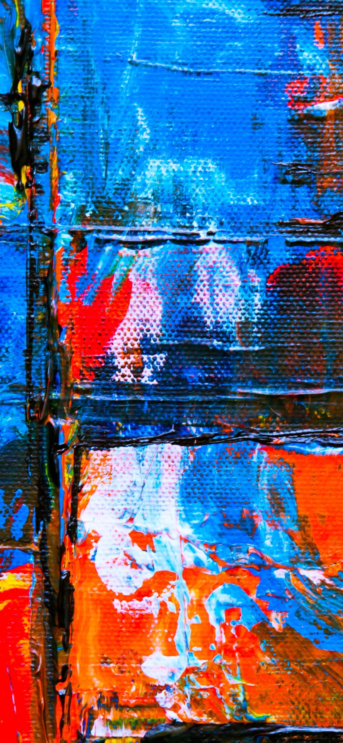 Pintura Abstracta Azul y Naranja, el Arte Abstracto, Arte Moderno, Arte, Pintura Moderna Abstracta. Wallpaper in 1125x2436 Resolution