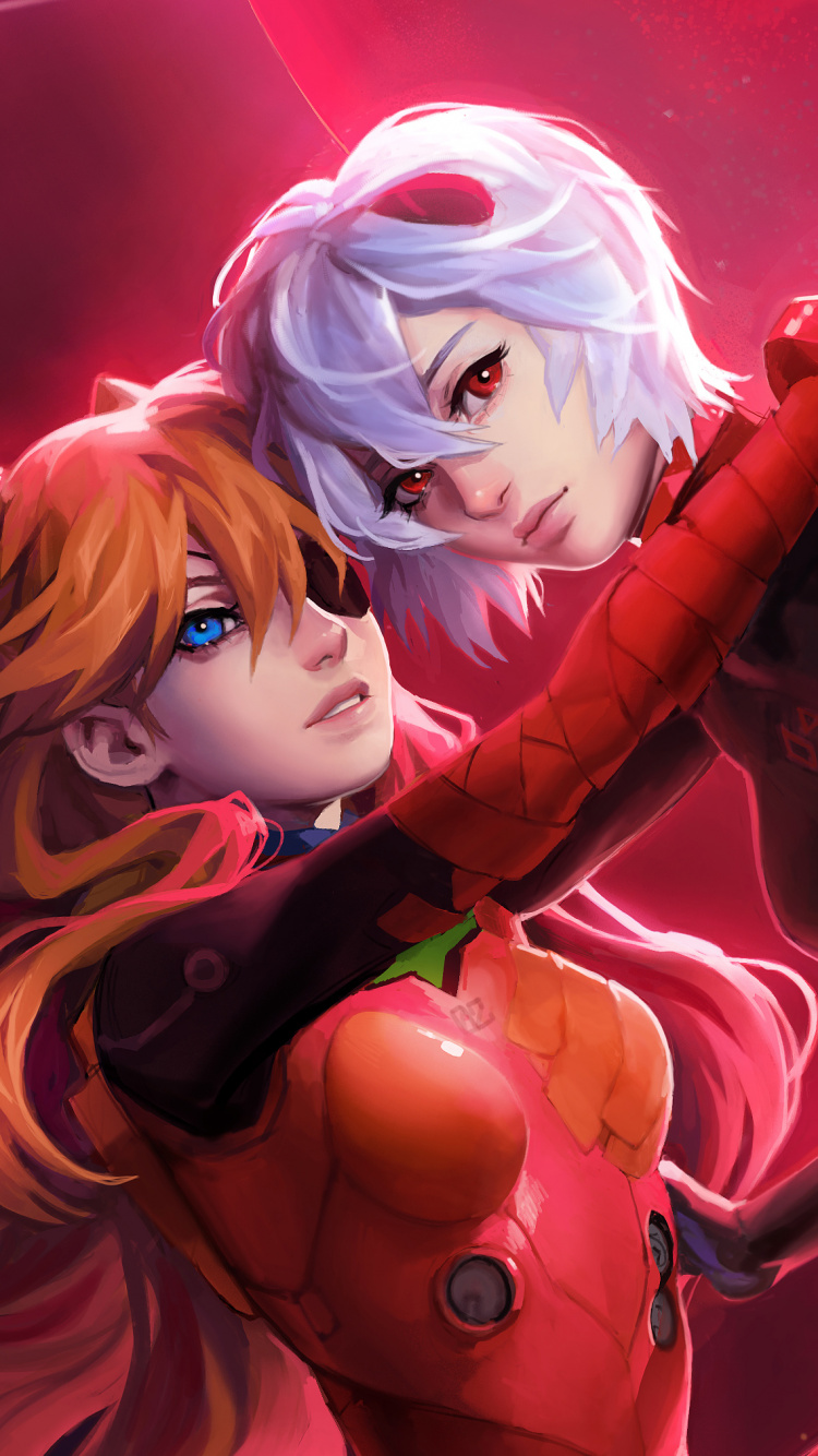 Blonde Frau Mit Brauner Und Roter Gewehrillustration. Wallpaper in 750x1334 Resolution