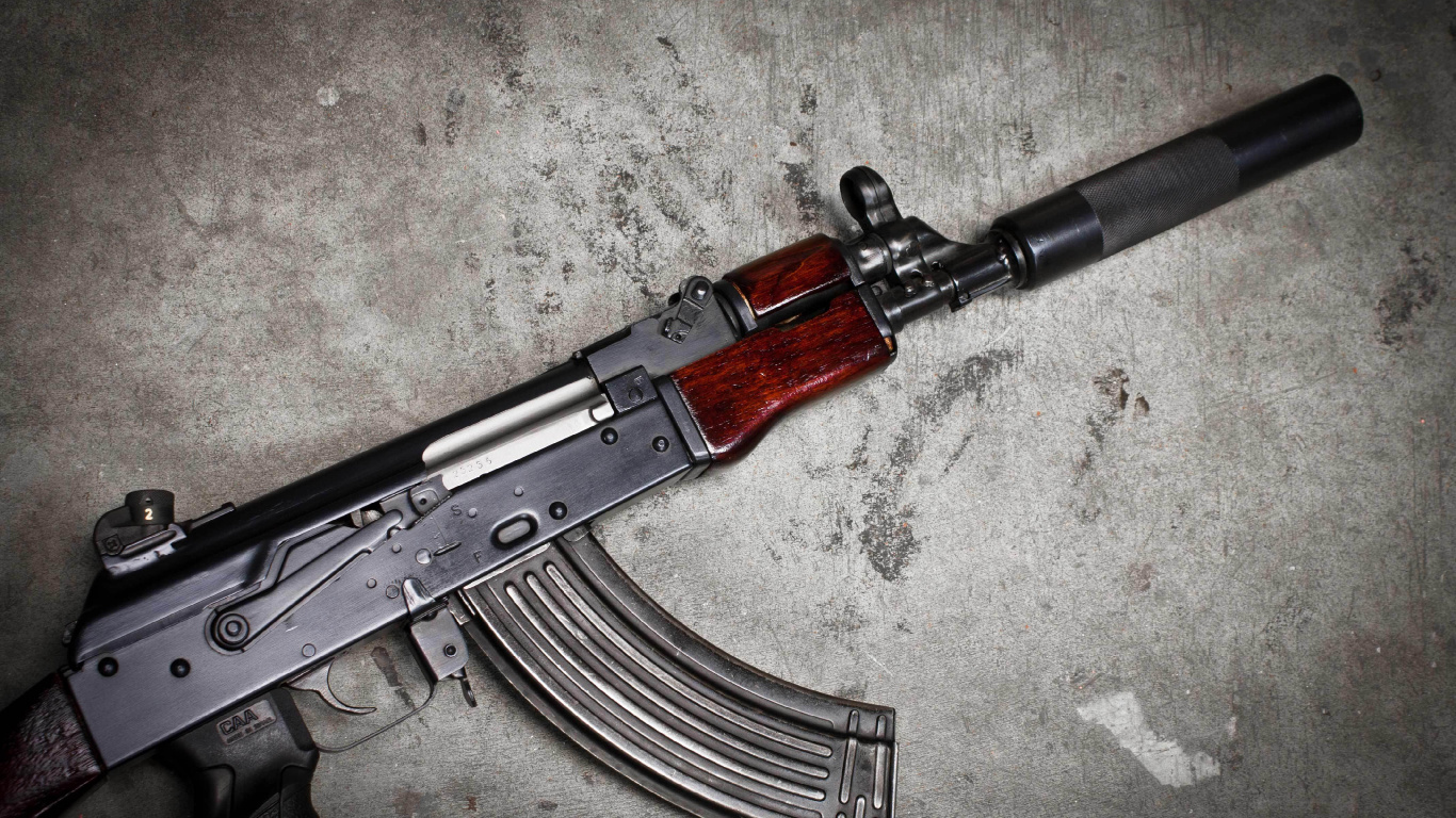 Ak-74, AKS-74U, Gun, Firearm, Trigger. Wallpaper in 1366x768 Resolution