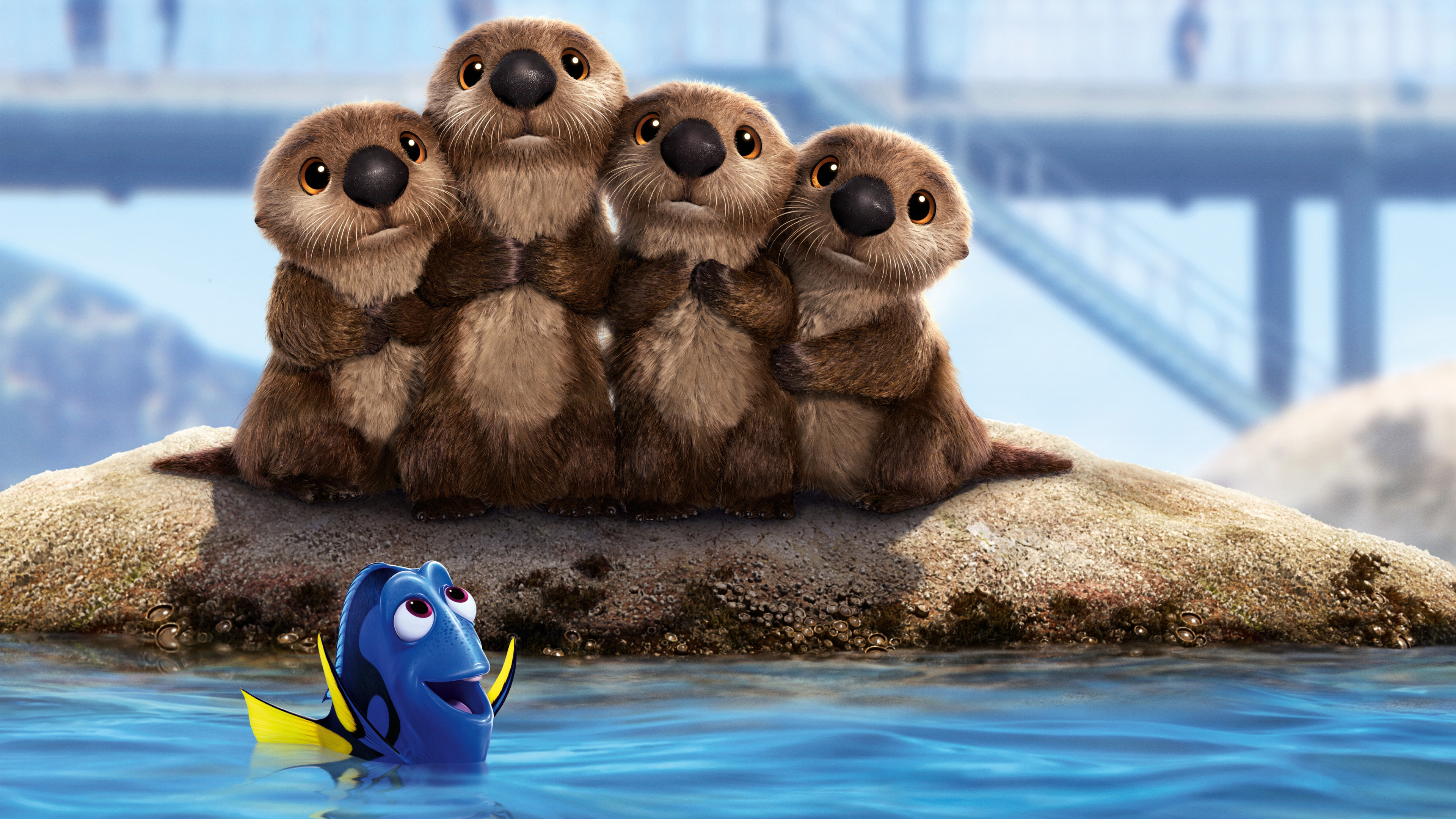 Suche Nach Dory Beaver, Pixar, Animation, The Walt Disney Company, Wasser. Wallpaper in 3840x2160 Resolution