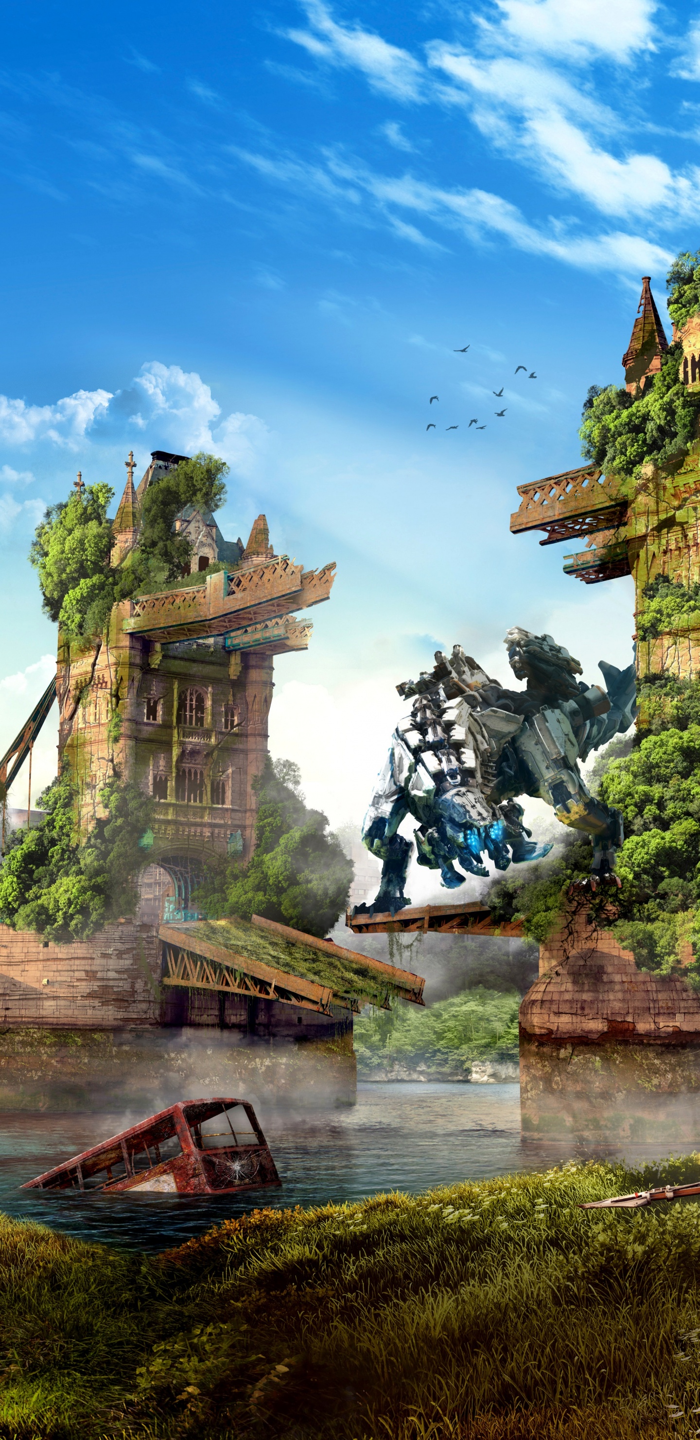 Braunes Und Graues Betongebäude in Der Nähe Von Grünen Bäumen Unter Blauem Himmel Tagsüber. Wallpaper in 1440x2960 Resolution