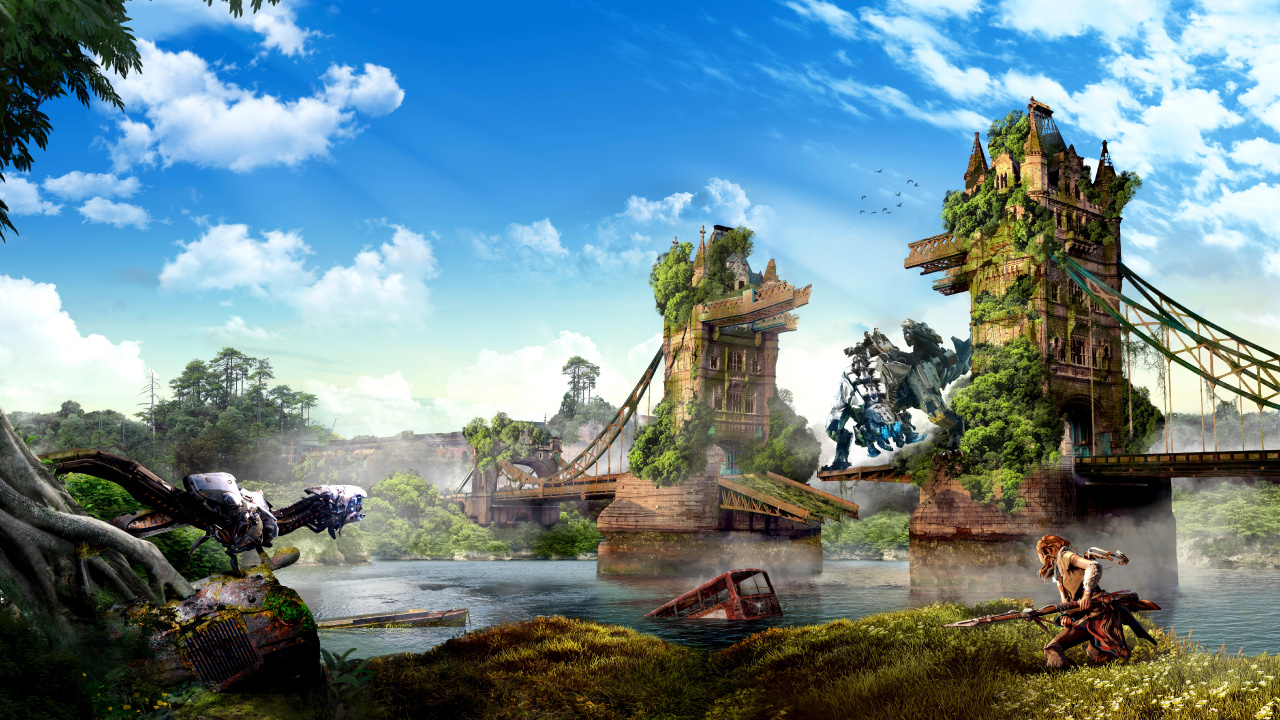 Bâtiment en Béton Brun et Gris Près D'arbres Verts Sous un Ciel Bleu Pendant la Journée. Wallpaper in 1280x720 Resolution